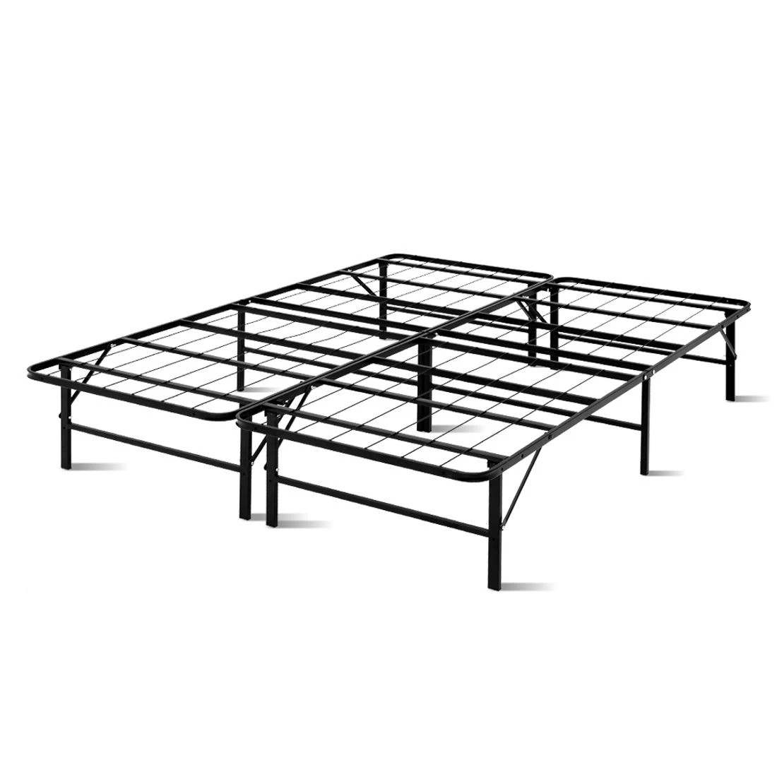 1 Artiss Folding Bed Frame Metal Base - Black, 1 of 8