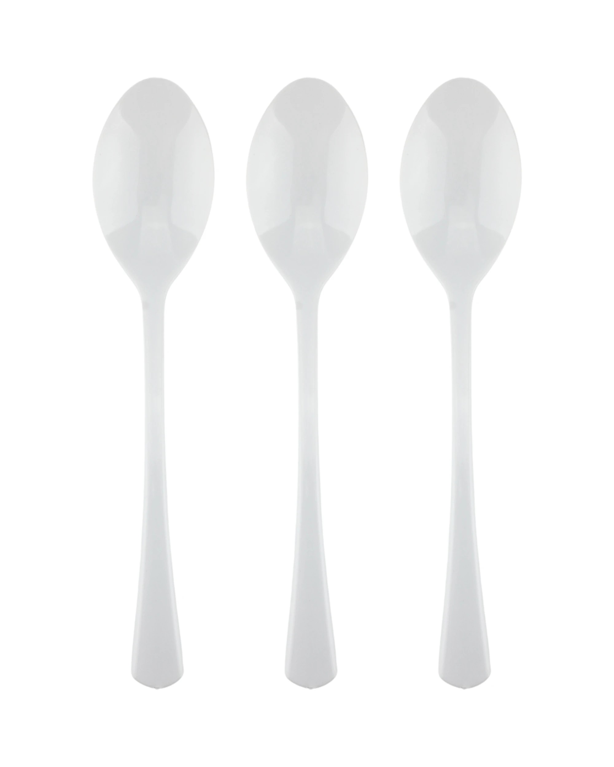 1 Partyware White Flair Reusable Plastic Spoons Pack of 50 - White, 1 of 2