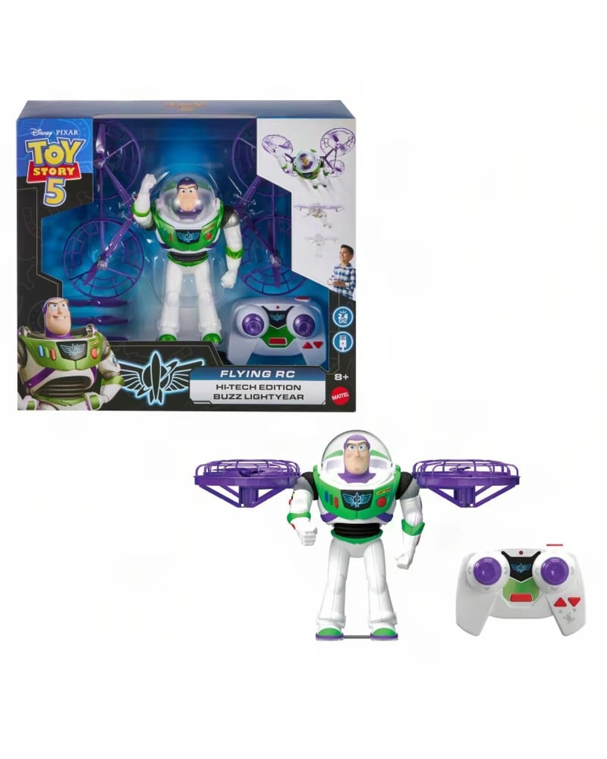 1 Disney Pixar Toy Story 5 Flying RC Hi-Tech Edition Buzz Lightyear, 1 of 6
