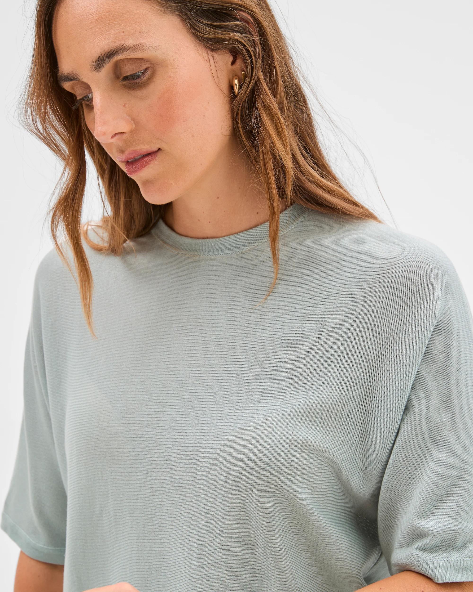 6 Preview Tencel/Merino Blend Lightweight Knit T-Shirt ABYSS, 6 of 7