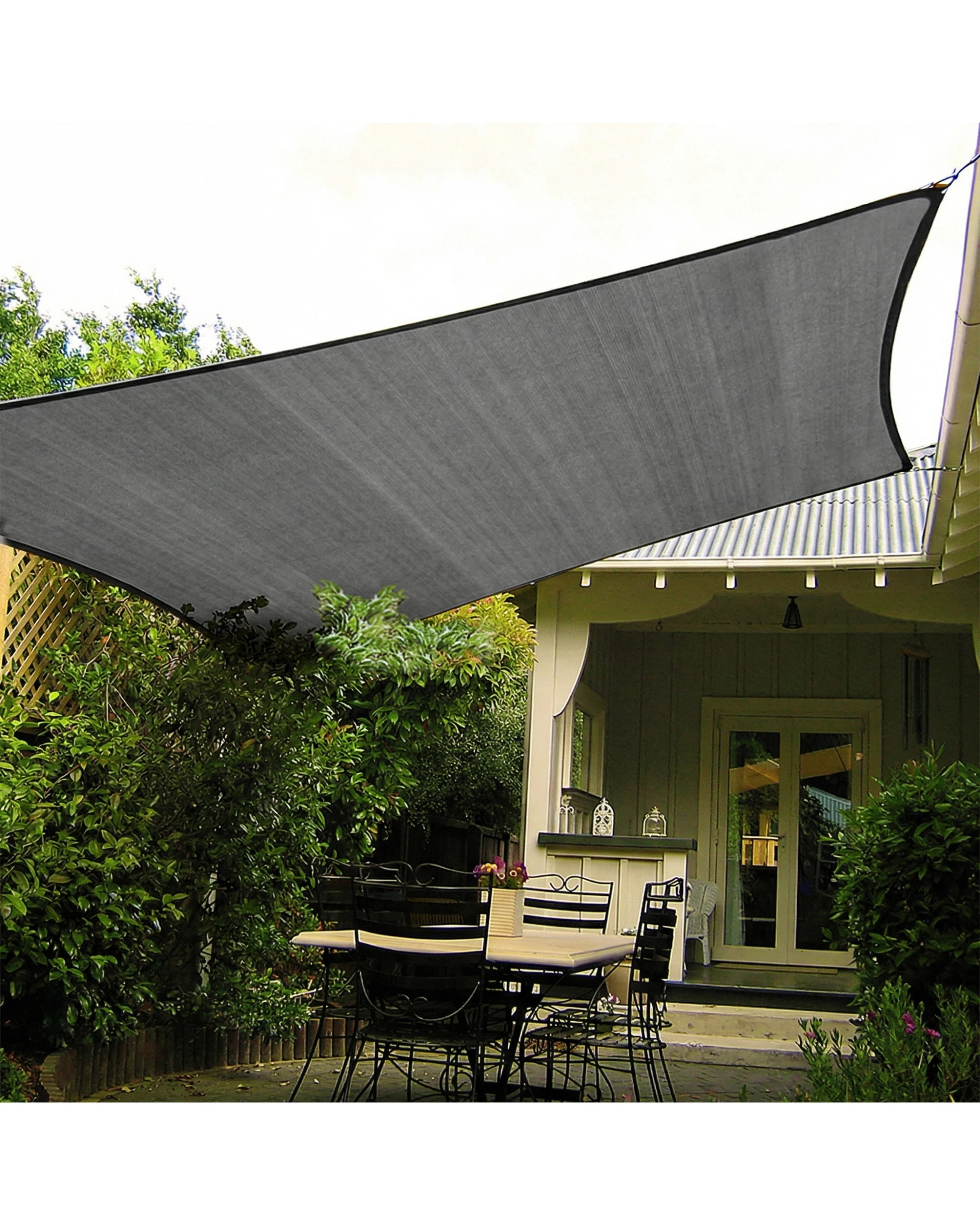 2 Wallaroo 4 x 6M Outdoor Sun Shade Sail Canopy Rectangle - Grey, 2 of 6