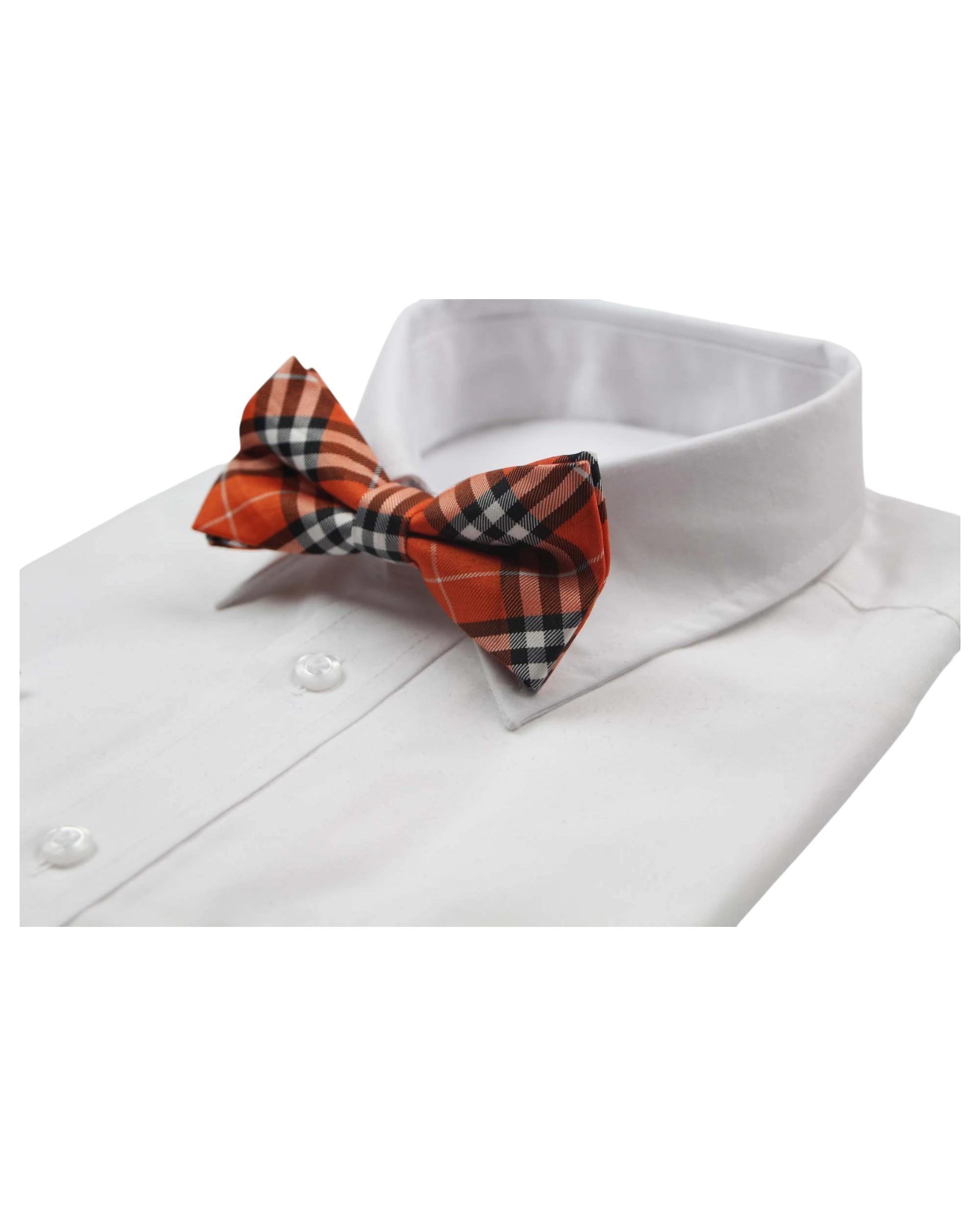 1 Zasel Mens Orange Plaid Patterned Bow Tie - Multi, 1 of 4