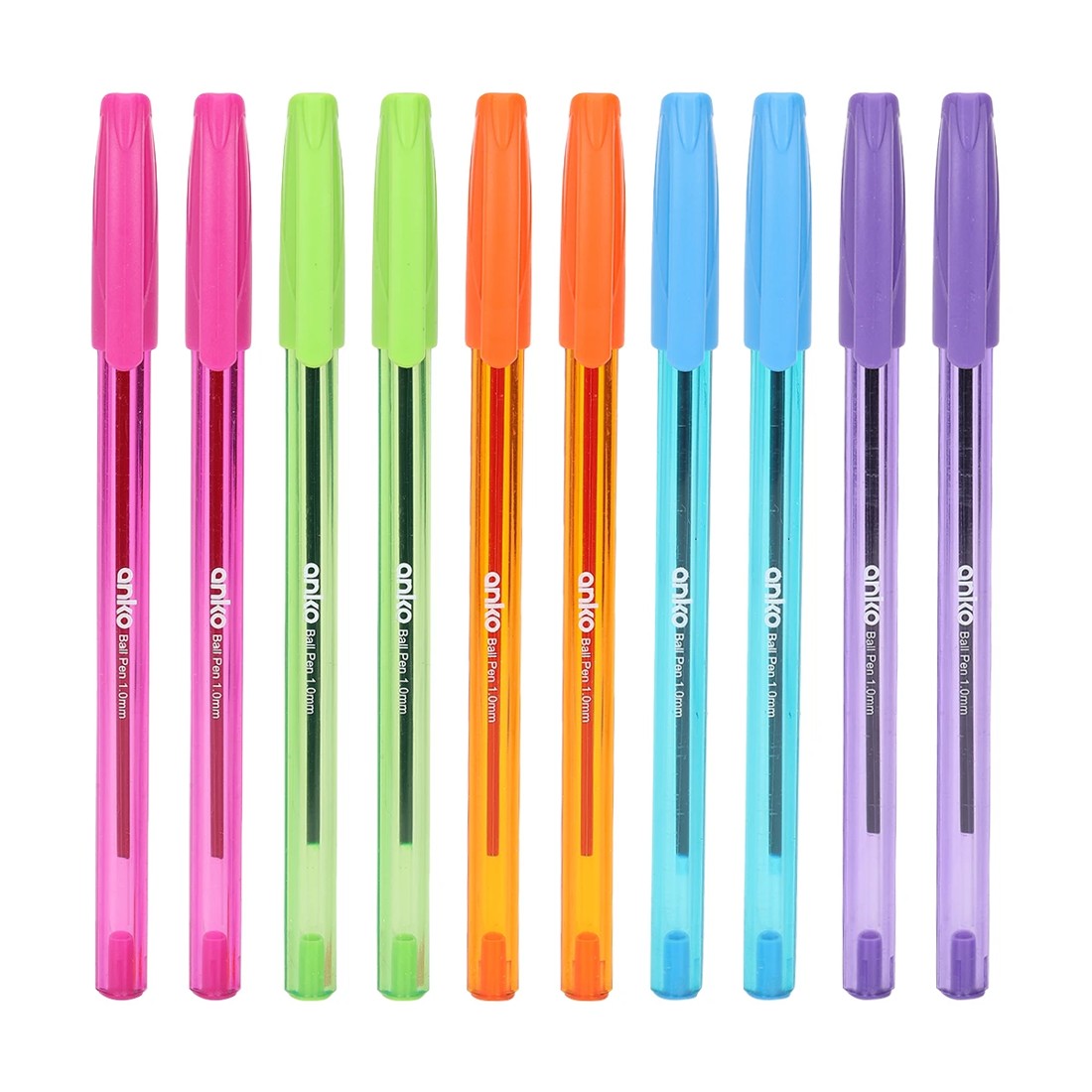 2 10 Pack Assorted Colours Ballpoint Pens, 2 of 4