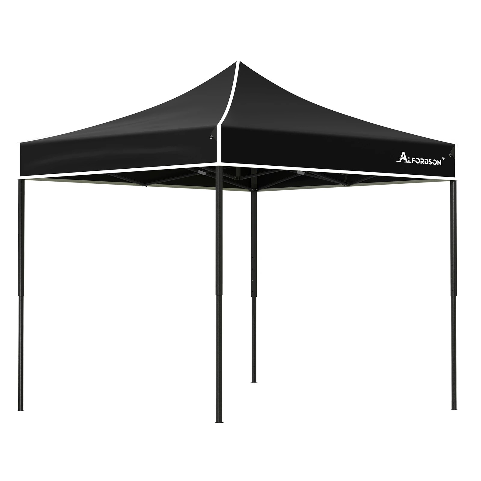 1 Alfordson Gazebo 3x3m Pop Up Marquee 600D Oxford Folding Outdoor Tent - Black, 1 of 10