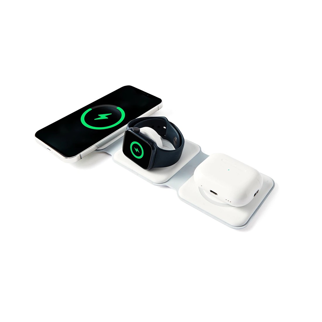 2 Foldable 3-in-1 Magnetic Travel Charger - White, 2 of 10