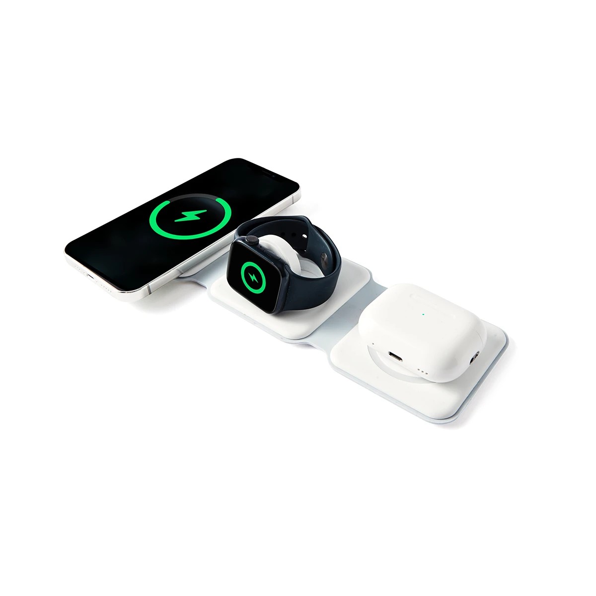 2 Foldable 3-in-1 Magnetic Travel Charger - White, 2 of 10