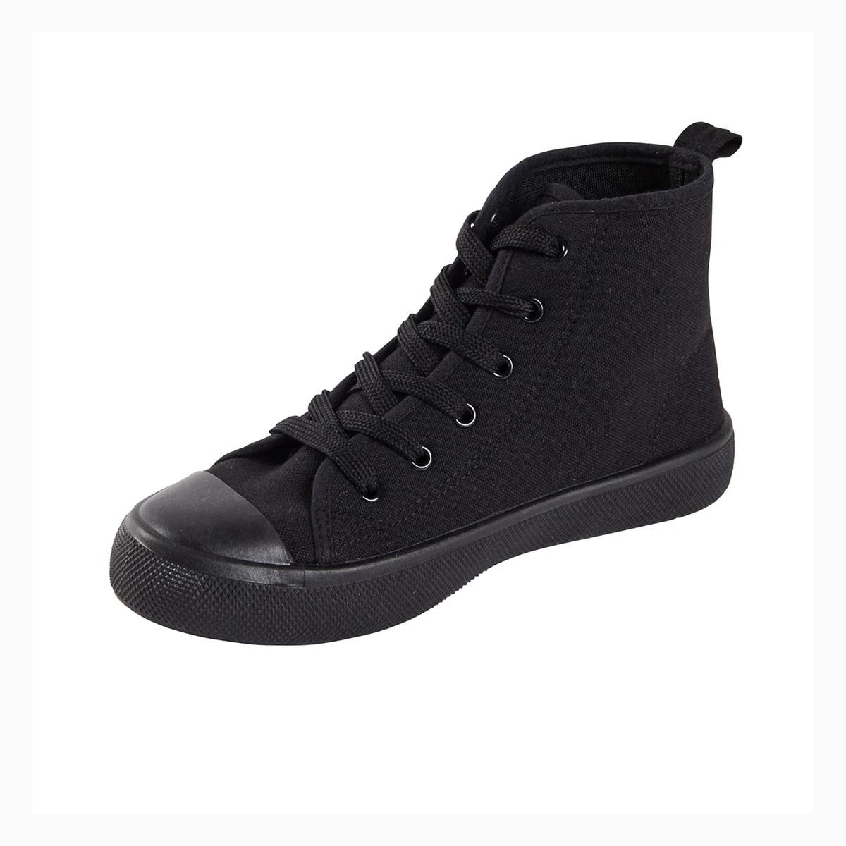3 Senior High Top Canvas Sneakers Black, 3 of 5