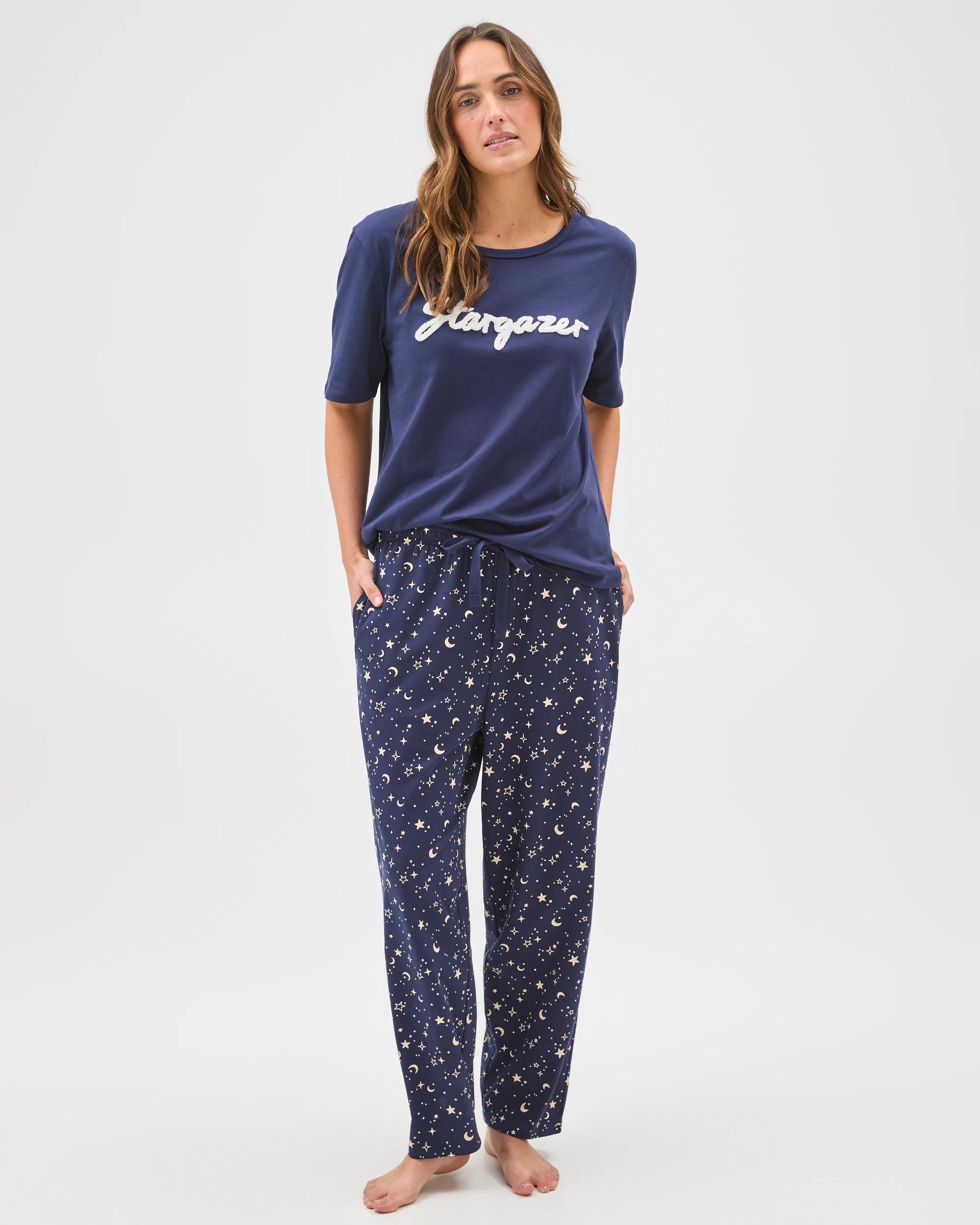 1 Target Woman Australian Cotton 7/8 Length Jersey Sleep Pants STARGAZER, 1 of 6