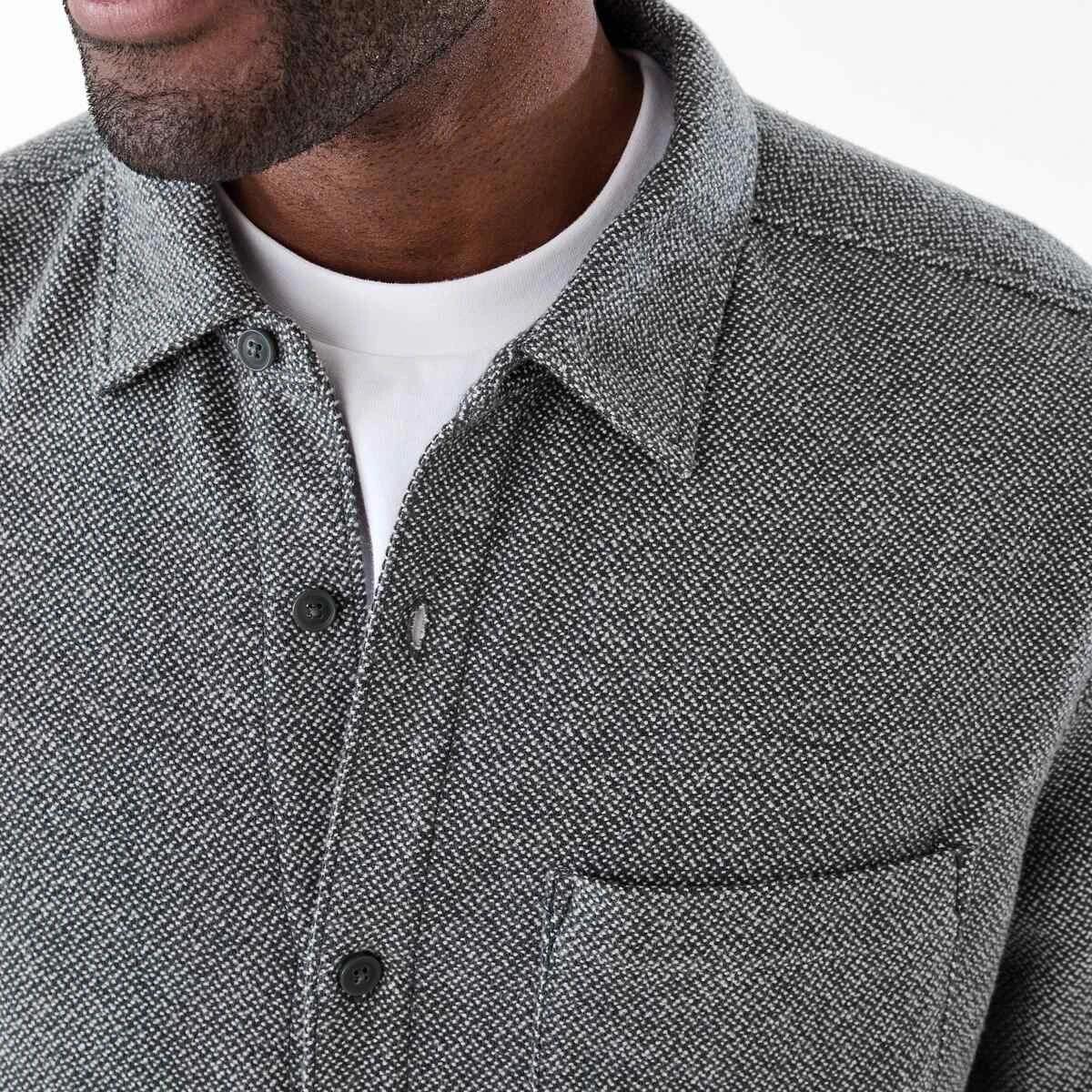 6 Long Sleeve Jacquard Overshirt VOLCANIC ROCK, 6 of 7
