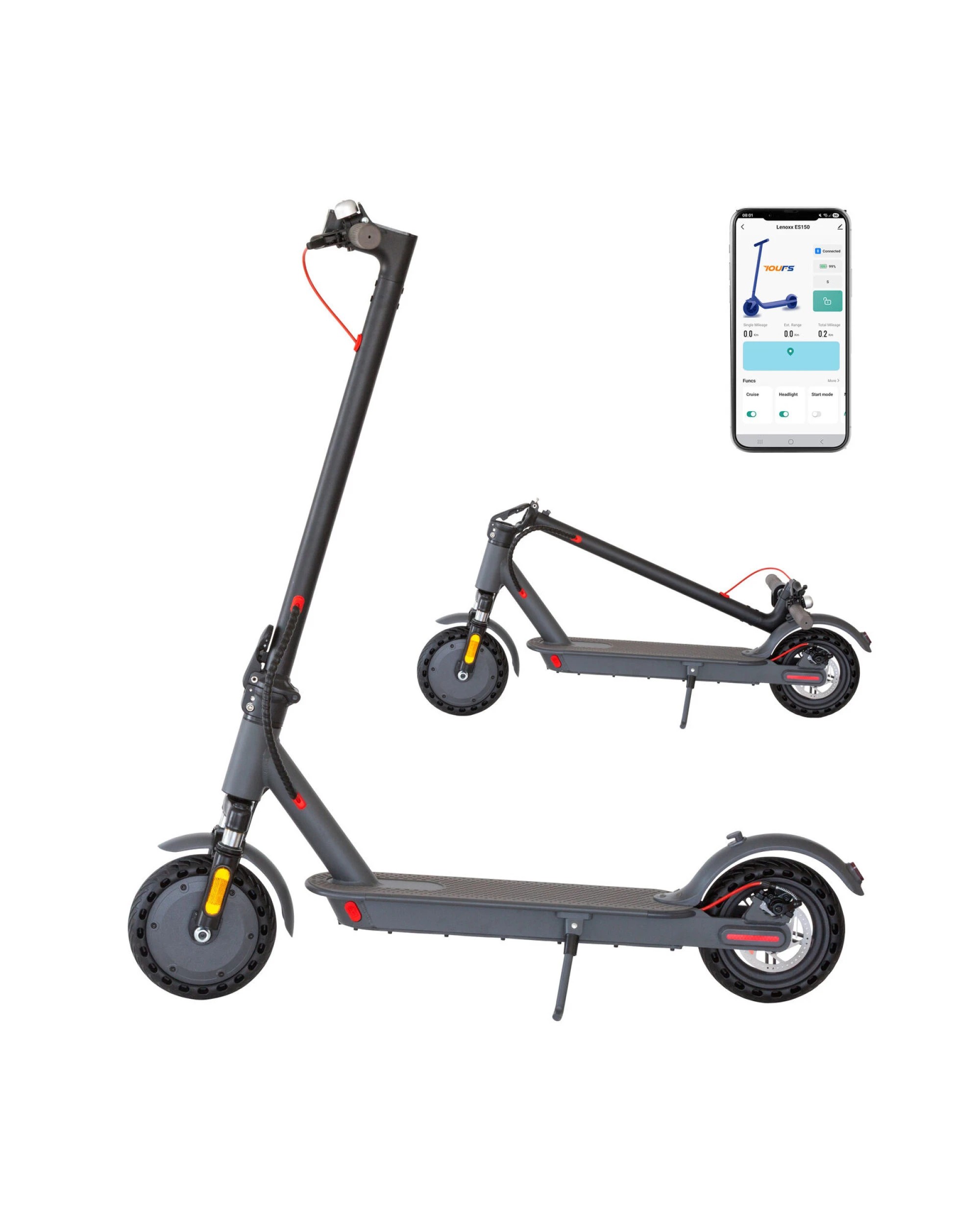 4 Lenoxx Electric Scooter, 350W Motor, 8.5 inch  Tyres, Front Suspension, Smart App, 4 of 10
