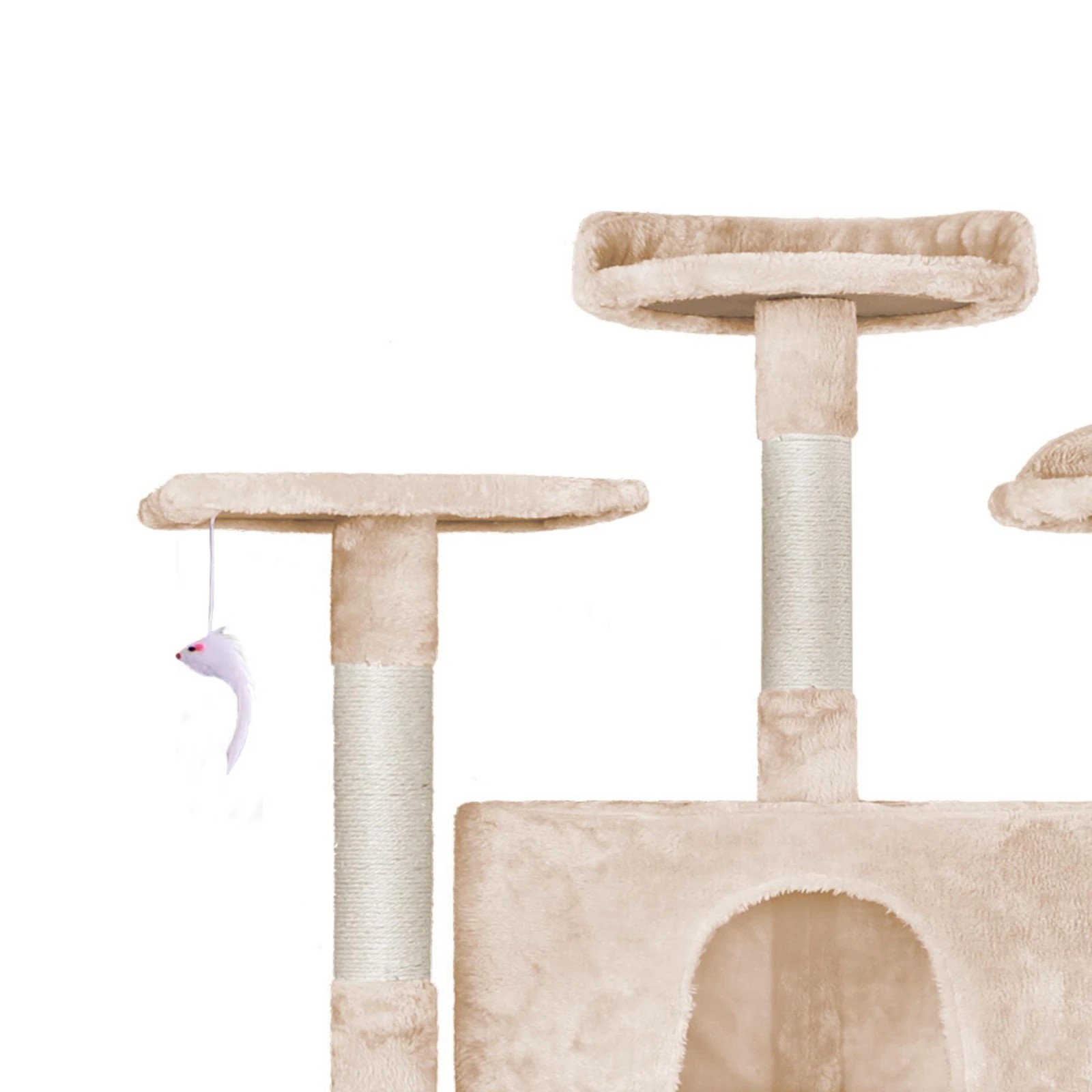 5 Beastie Cat Tree Scratching Post Scratcher Tower Condo House Furniture Wood 203CM - Beige, 5 of 6