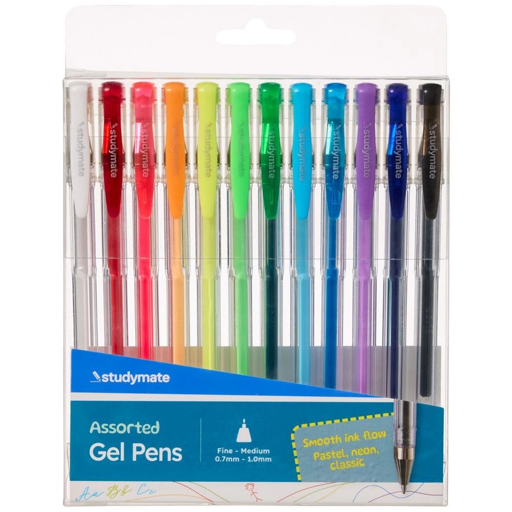1 Studymate Gel Pen Assorted 12 Pack, 1 of 4