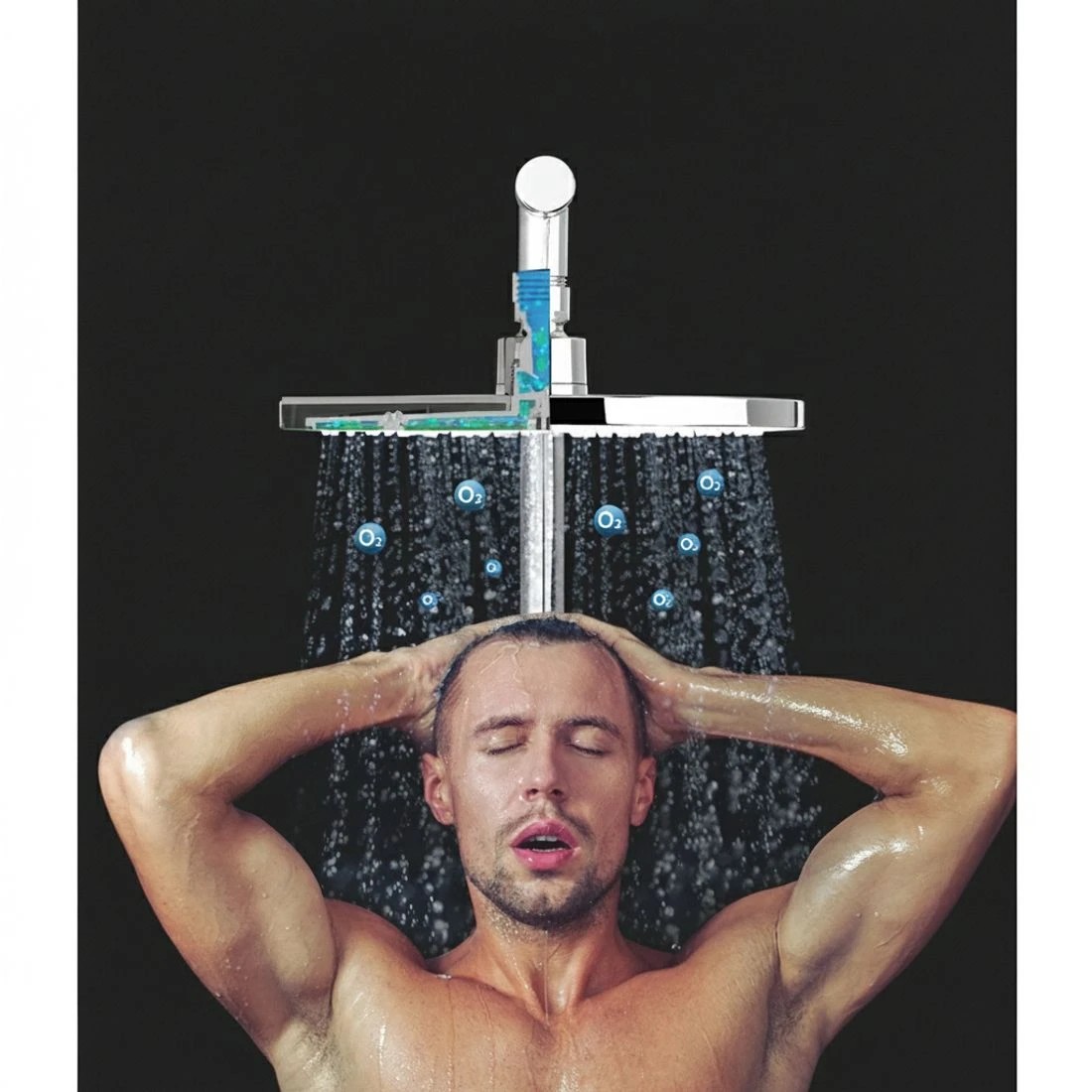 3 Cefito 9'' Rain Shower Head Set Handheld Round High Pressure - Silver, 3 of 5