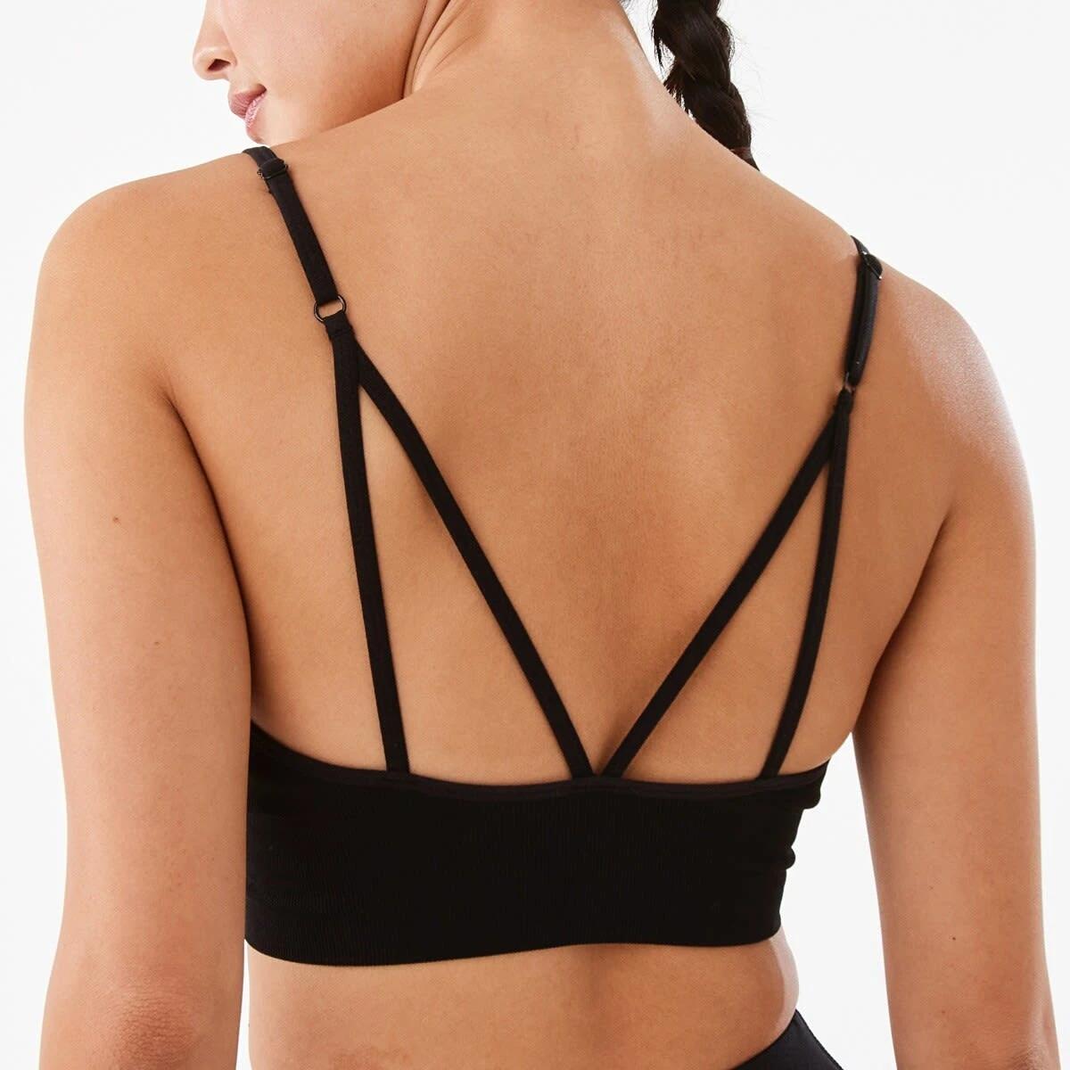 7 Active Womens Seamfree V-Neck Crop Top Black, 7 of 7
