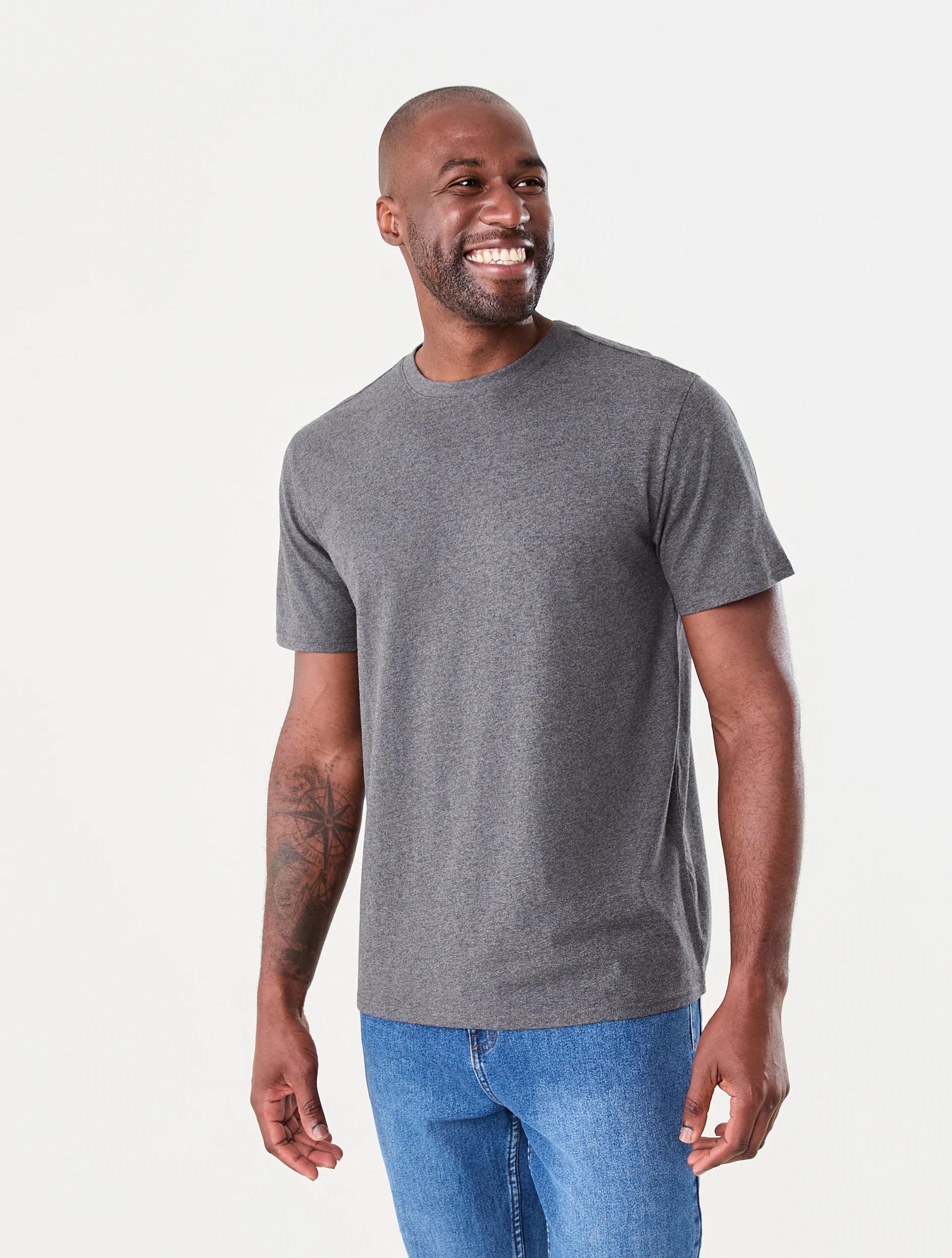 2 Australian Cotton Crew Neck T-shirt Gry Chmrle, 2 of 6