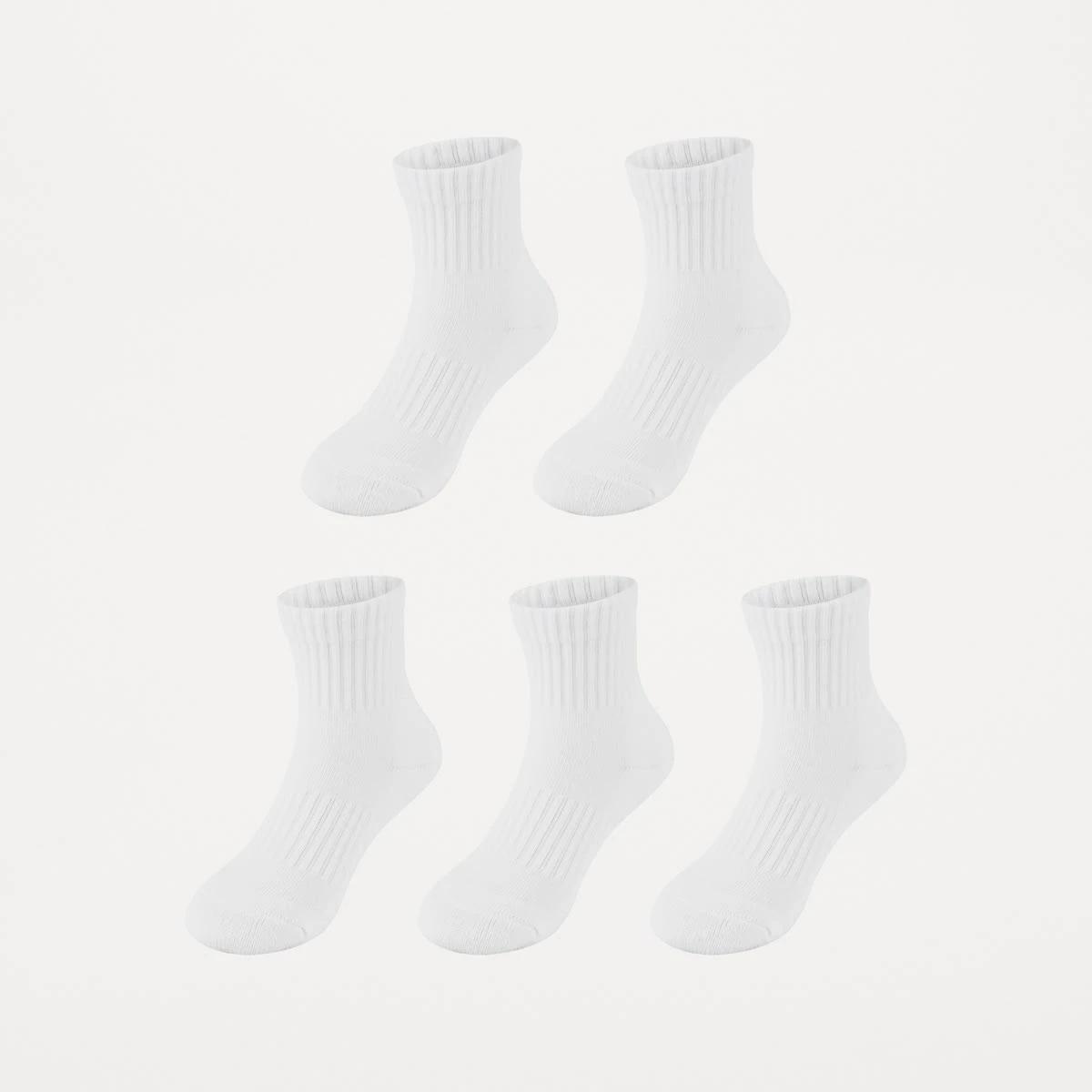1 5 Pack Ultimate School Quarter Crew Socks WHITE, 1 of 3