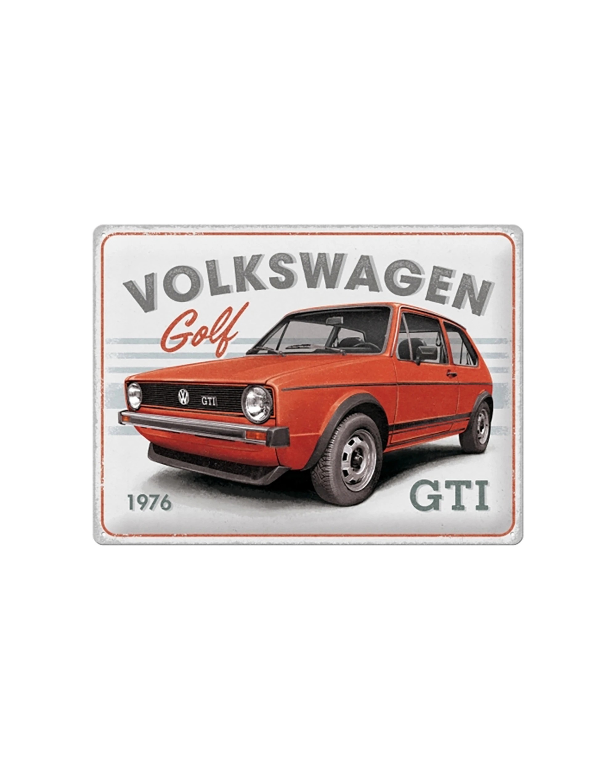 1 Nostalgic-Art Large 30x40cm Metal Wall Art Sign Plaque - VW Golf GTI 1976 - Red, 1 of 1