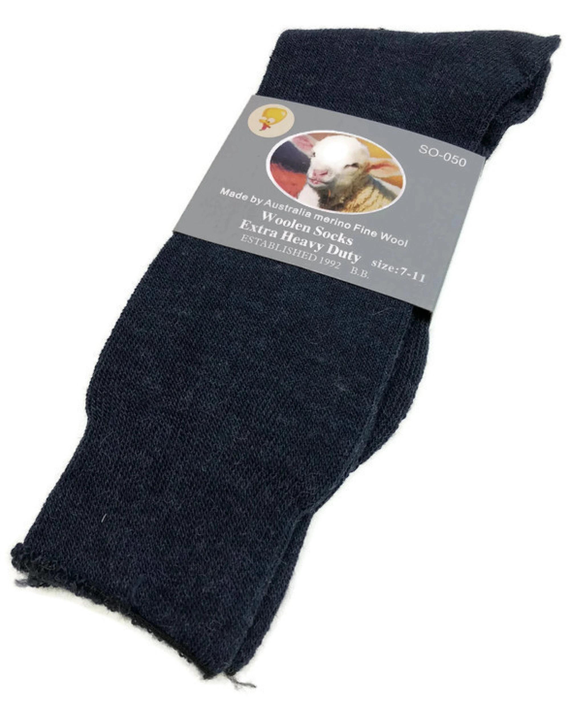 1 BR Home 1 Pair Merino Wool Blend Work Socks in Navy 7-11 , 1 of 4