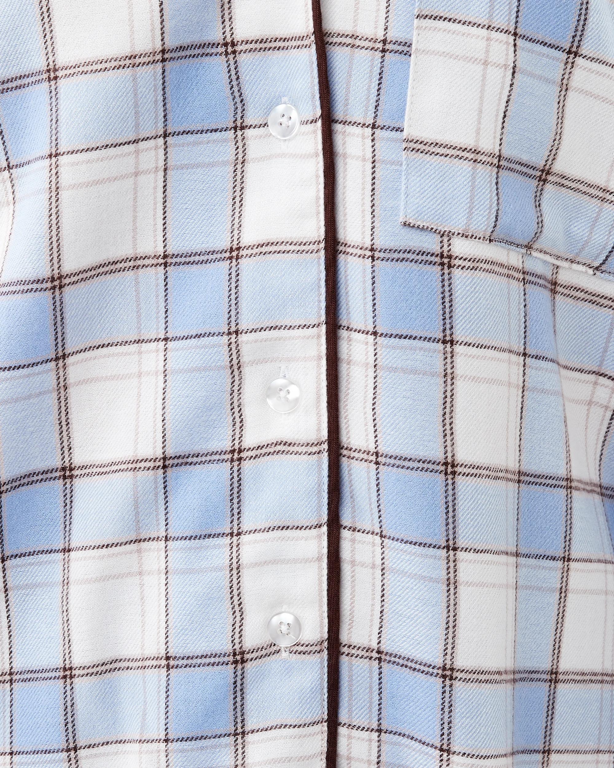 7 Viscose Blend Classic Flannel Pyjama Set Bu Bwn Chk, 7 of 9
