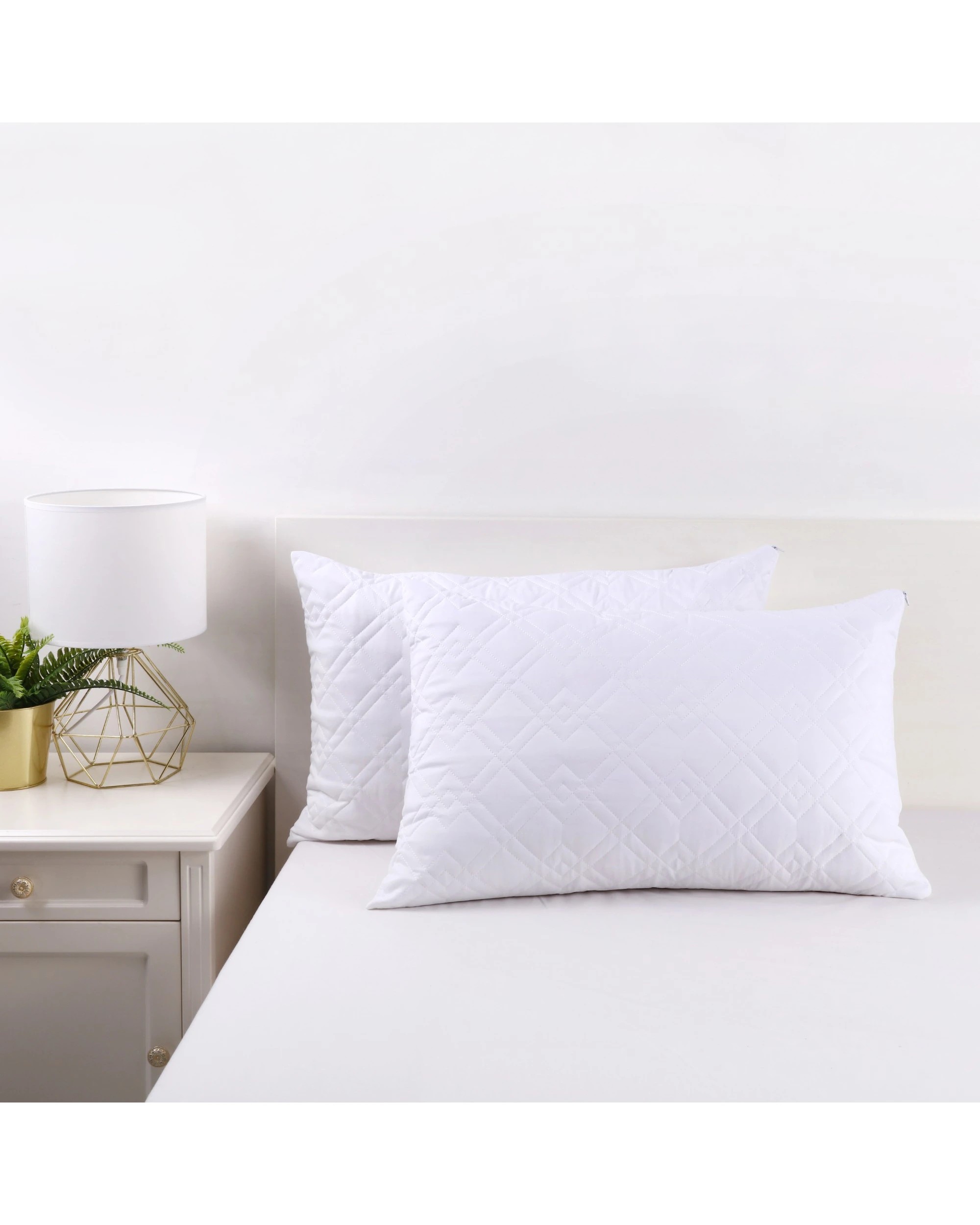 1 Dreamaker Super Plush Quilted Pillow Protector 48 x 73cm (2 Pack) - White, 1 of 4