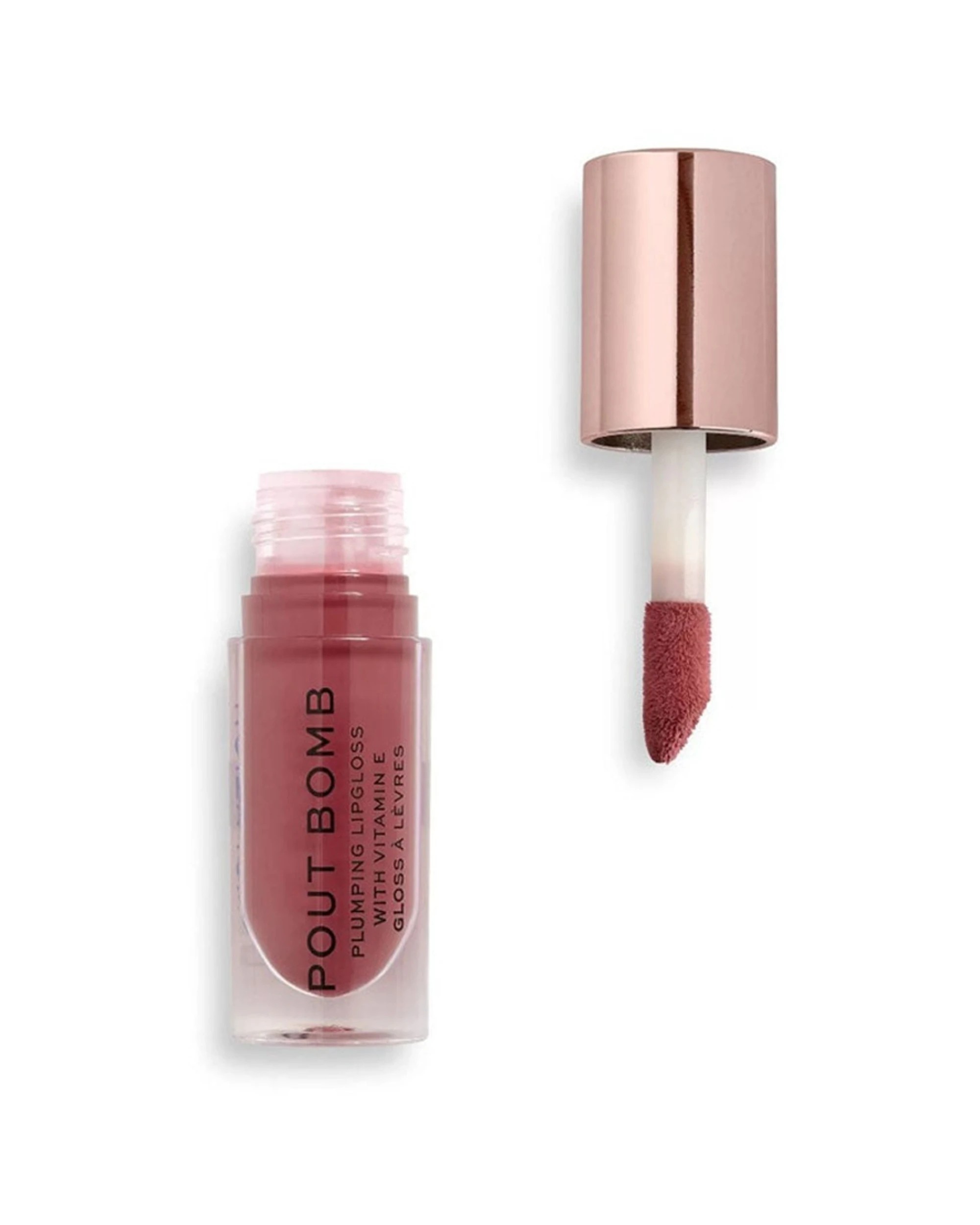 1 Revolution Beauty Pout Bomb Plumping Lip Gloss Sauce Dusty Pink Shine, 1 of 1
