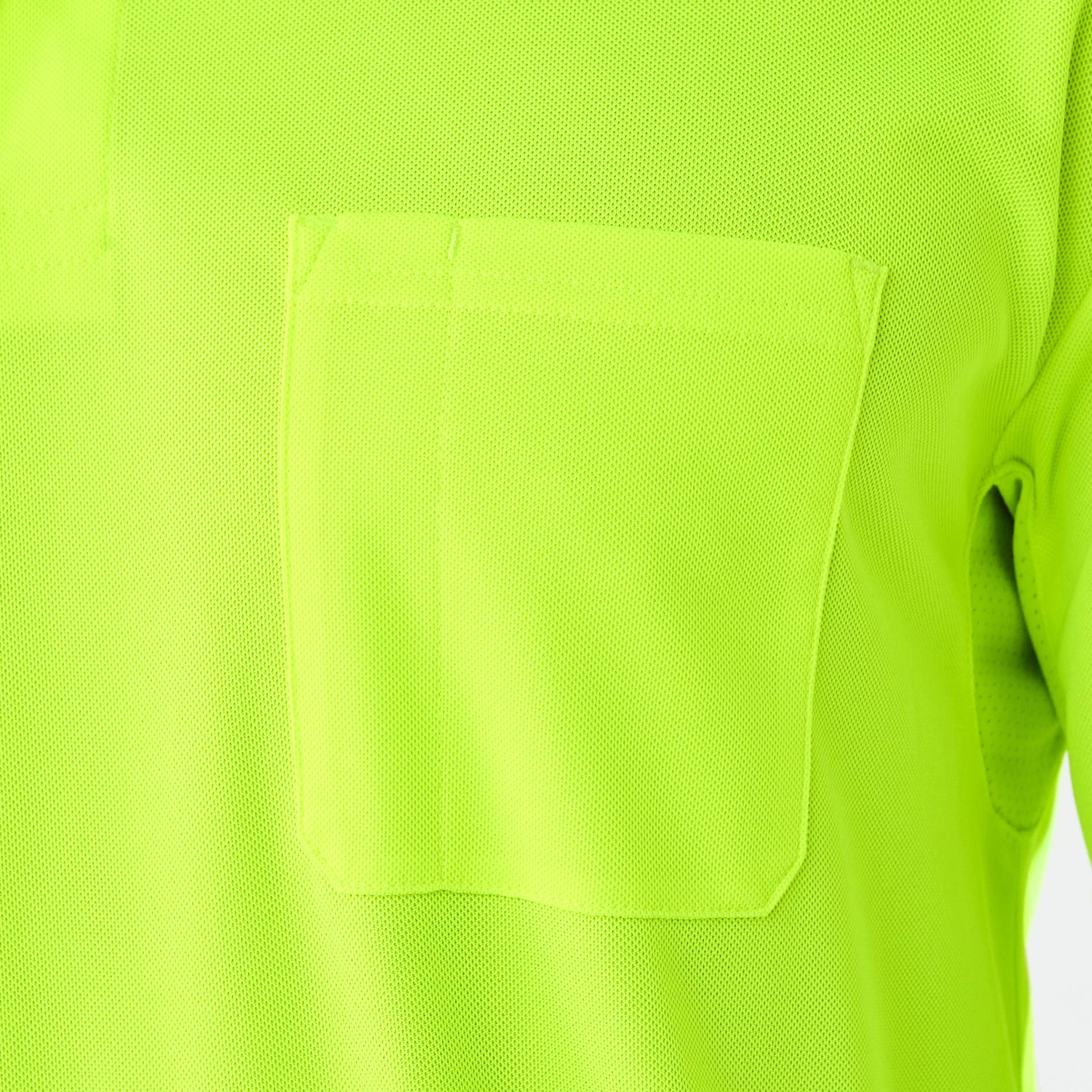 6 Workwear Long Sleeve Hi-Visibility Cool Polo Shirt FLURO YELLOW, 6 of 8