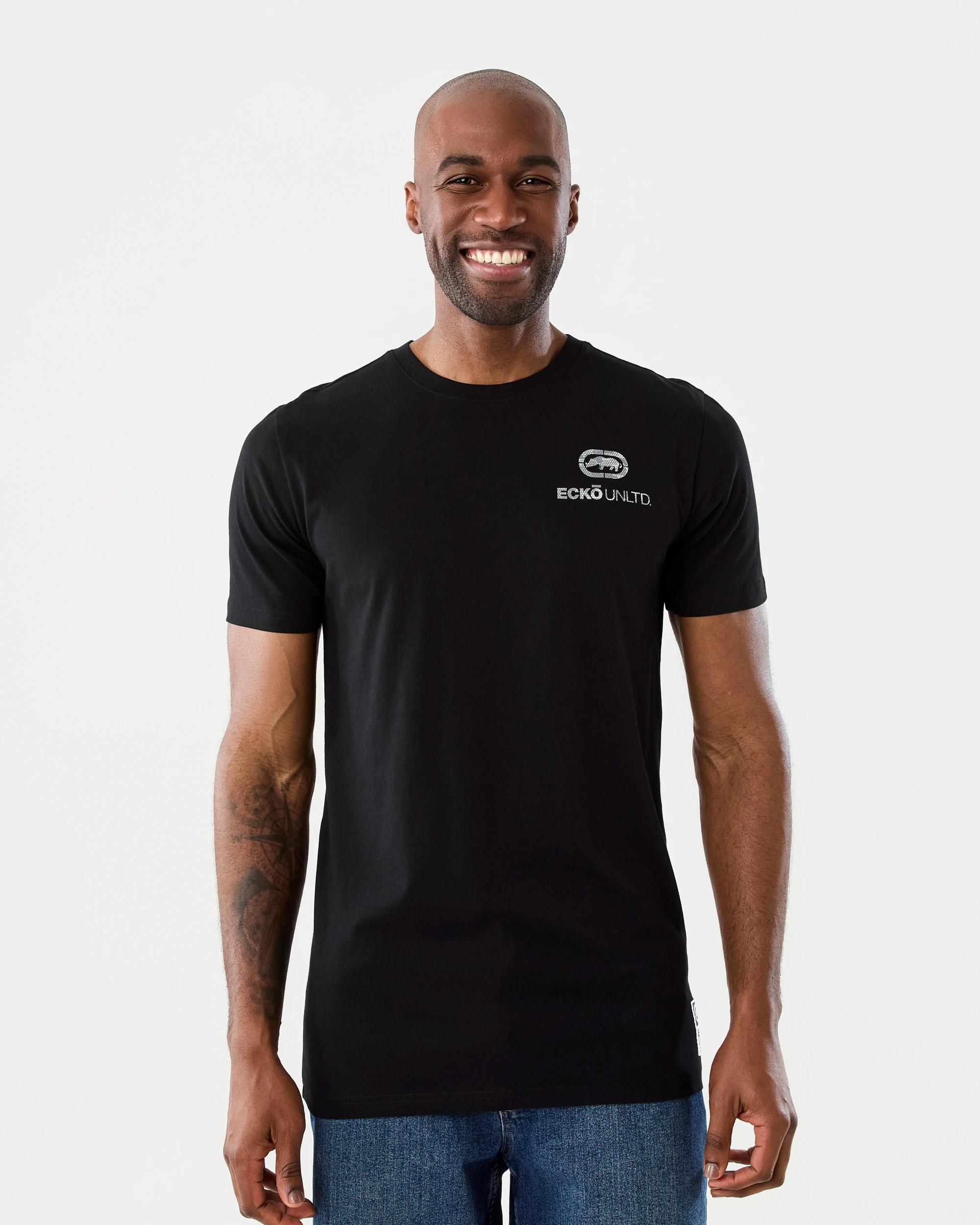 1 Ecko License Longline T-Shirt Blk Camo, 1 of 8