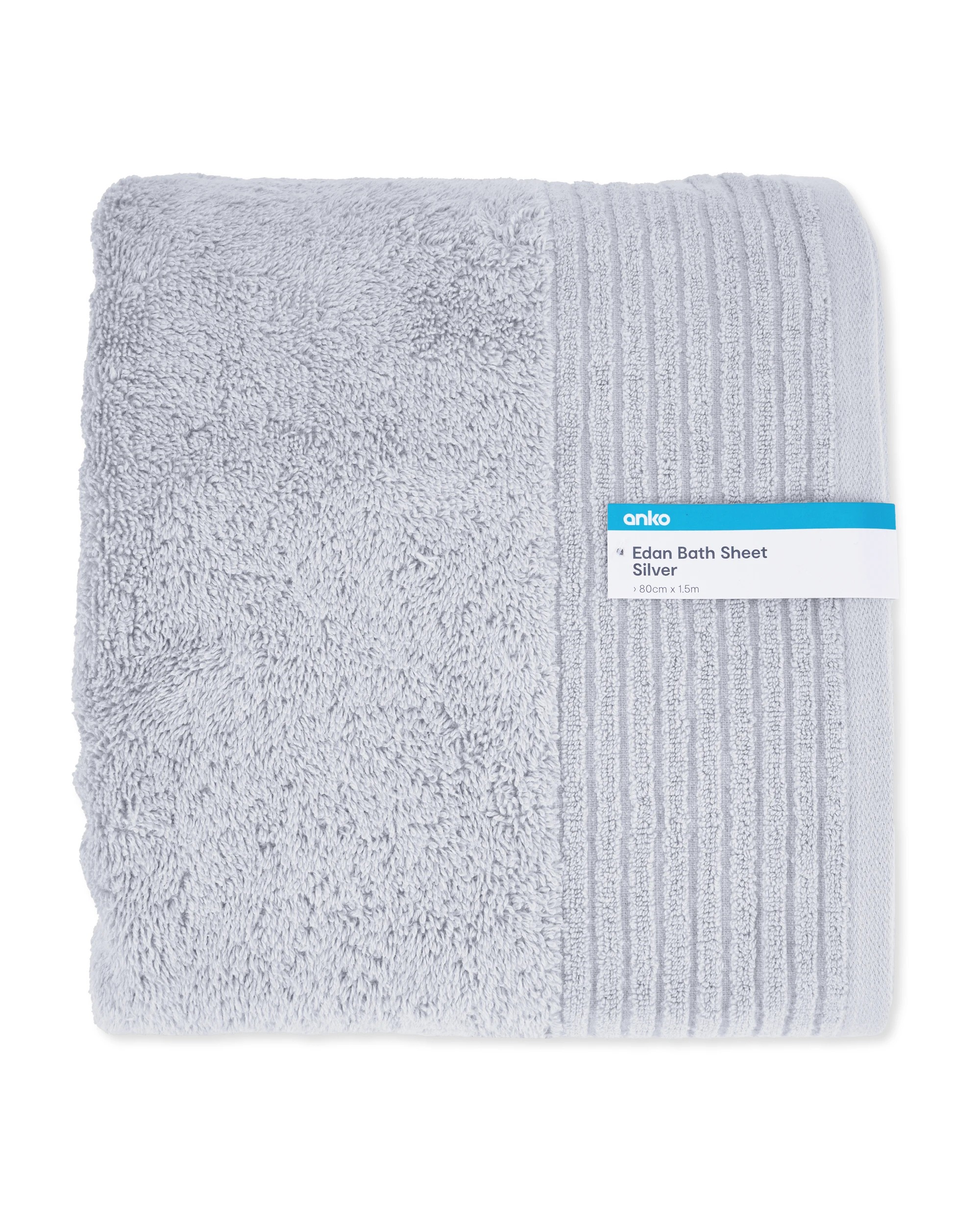 5 Edan Cotton Bath Sheet - Silver Look, 5 of 5