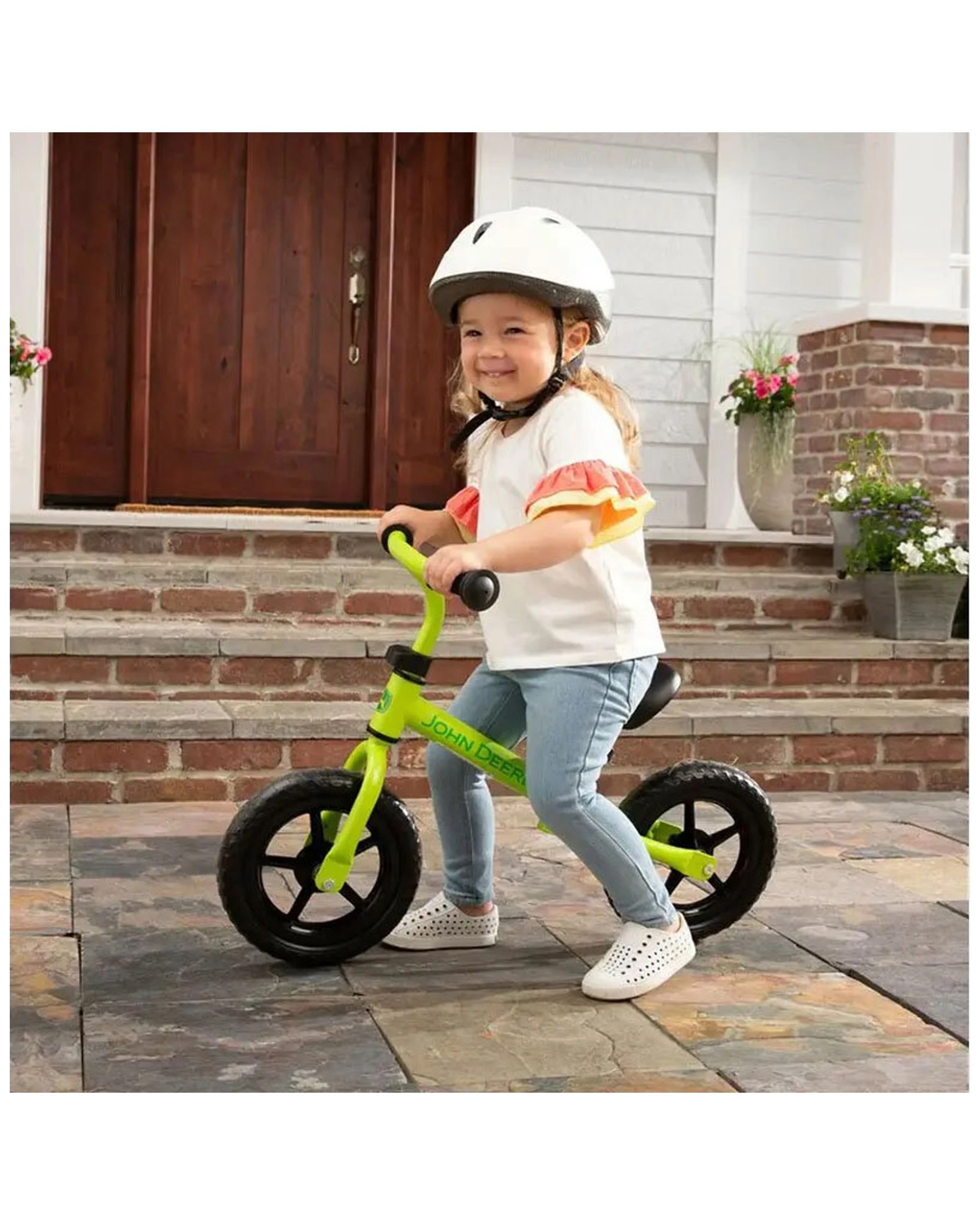 3 John Deere 25cm Green Steel Adjustable Kids Balance Bike Suitable 2 Years Plus - Green, 3 of 3