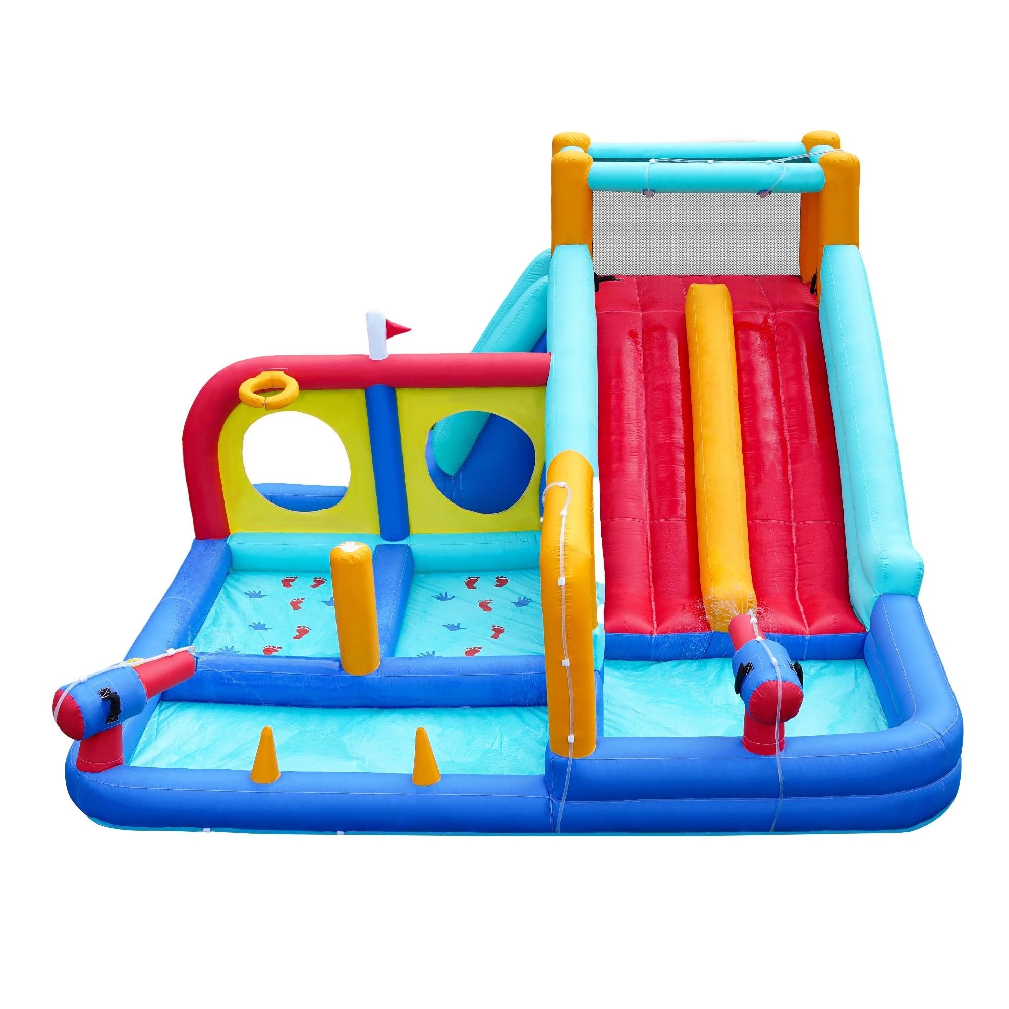 5 Doctor Dolphin 10-in-1 Inflatable Water Park Jumping Castle Dual Slides Blower
 - Multi, 5 of 9