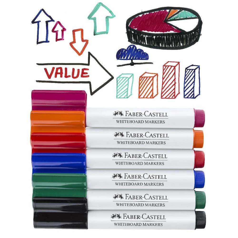 3 Faber-Castell Connector Pen Whiteboard Markers 6 Pack, 3 of 3