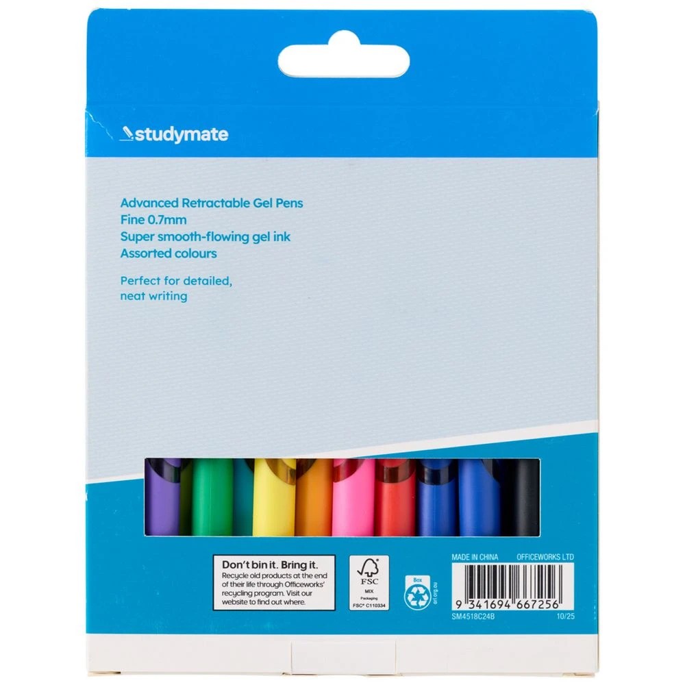 2 Studymate 0.7mm Advanced Gel Ink Retractable Pen 24 Pack, 2 of 10