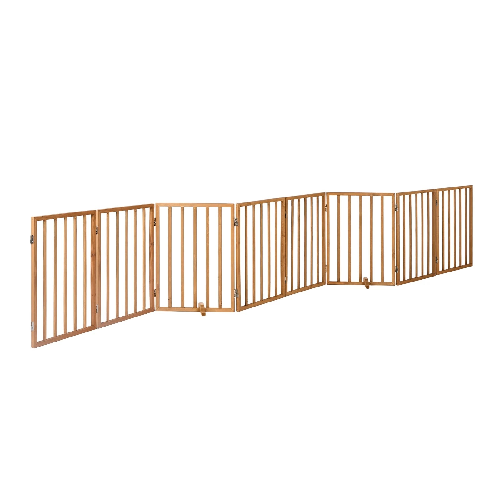 9 Alopet Wooden Pet Gate Dog Fence Playpen Safety Stair Barrier 8 Panels - Natural, 9 of 10