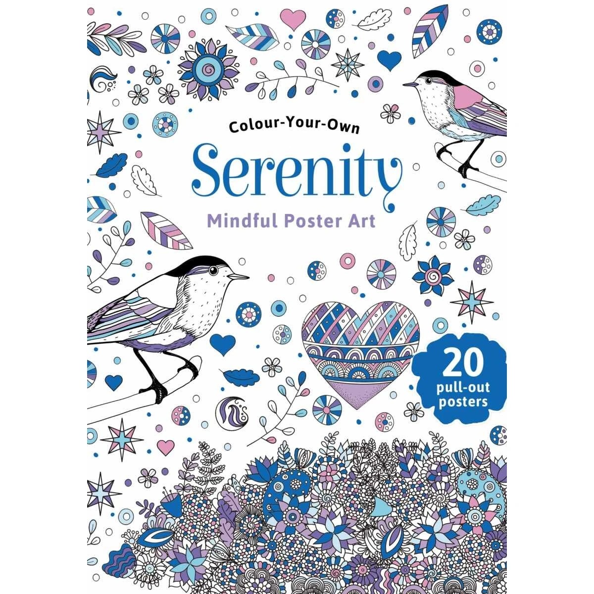 1 Colour-Your-Own Serenity Mindful Poster Art - Book, 1 of 3