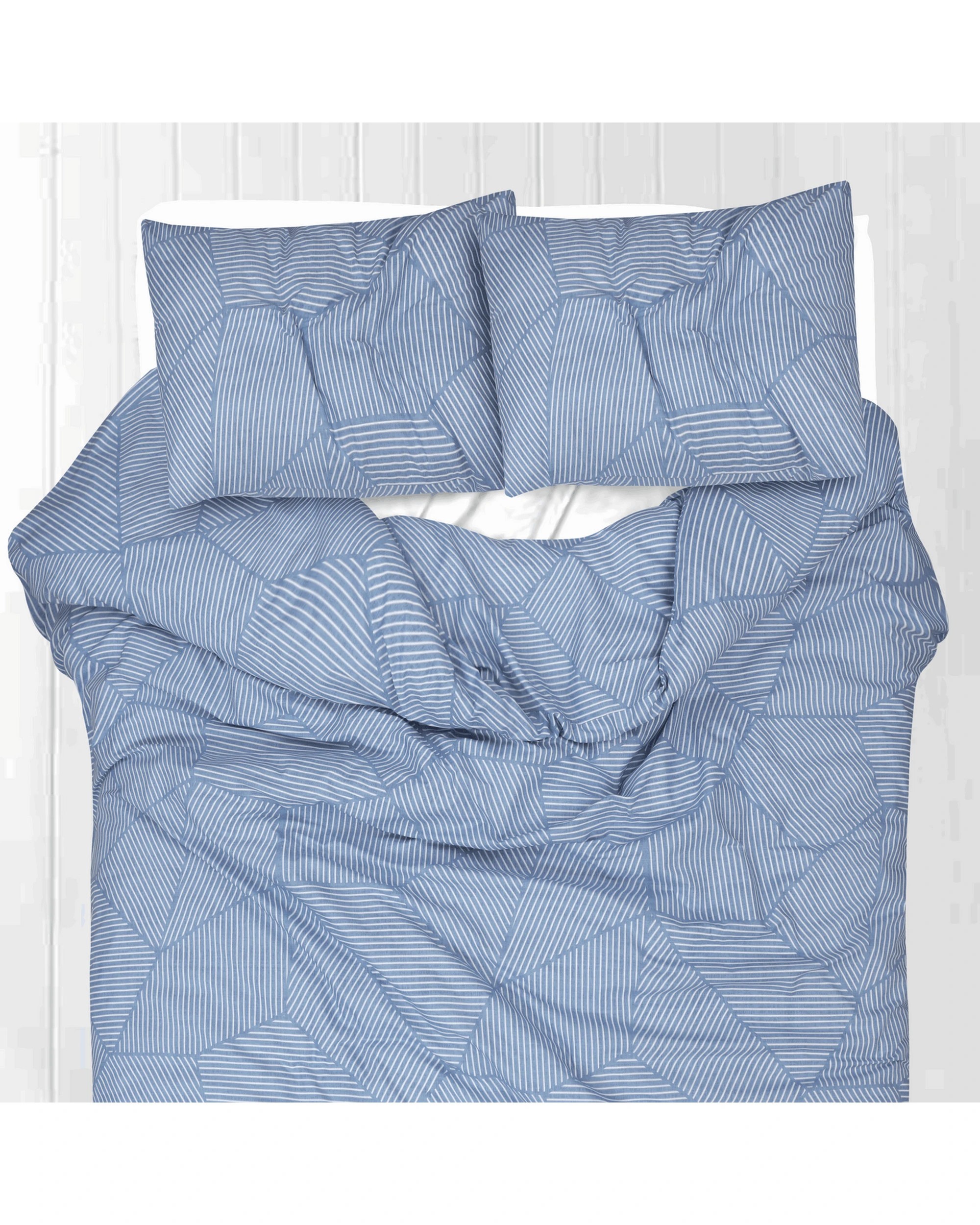 3 Amsons Pure Cotton Quilt Cover Set With Extra Standard Pillowcases - Queen Bed - Blue, 3 of 3