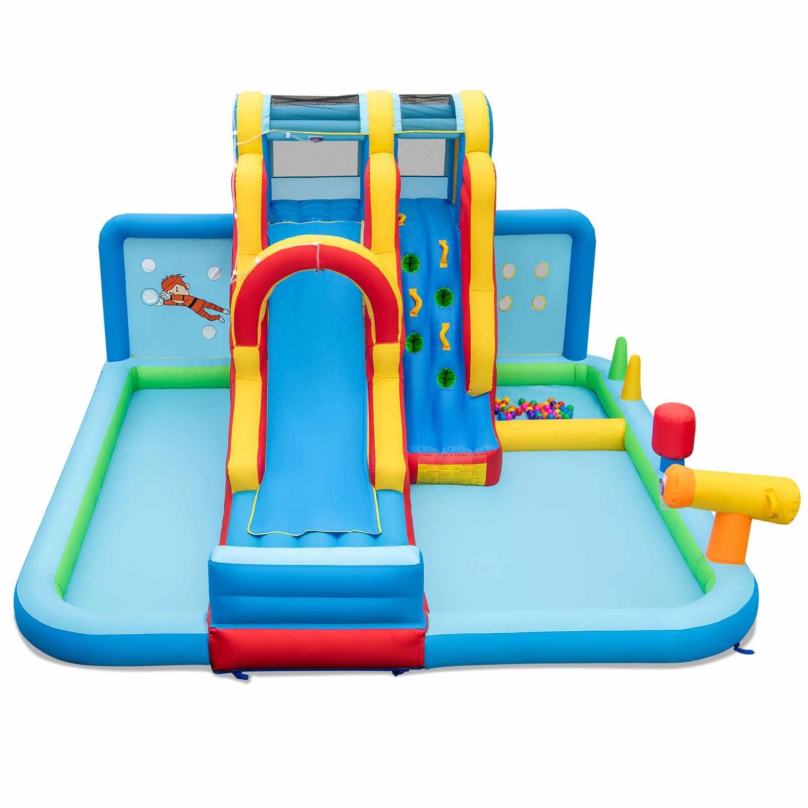 1 Costway Inflatable Water Park Jumping Castle Splash Pool No Blower, 1 of 1