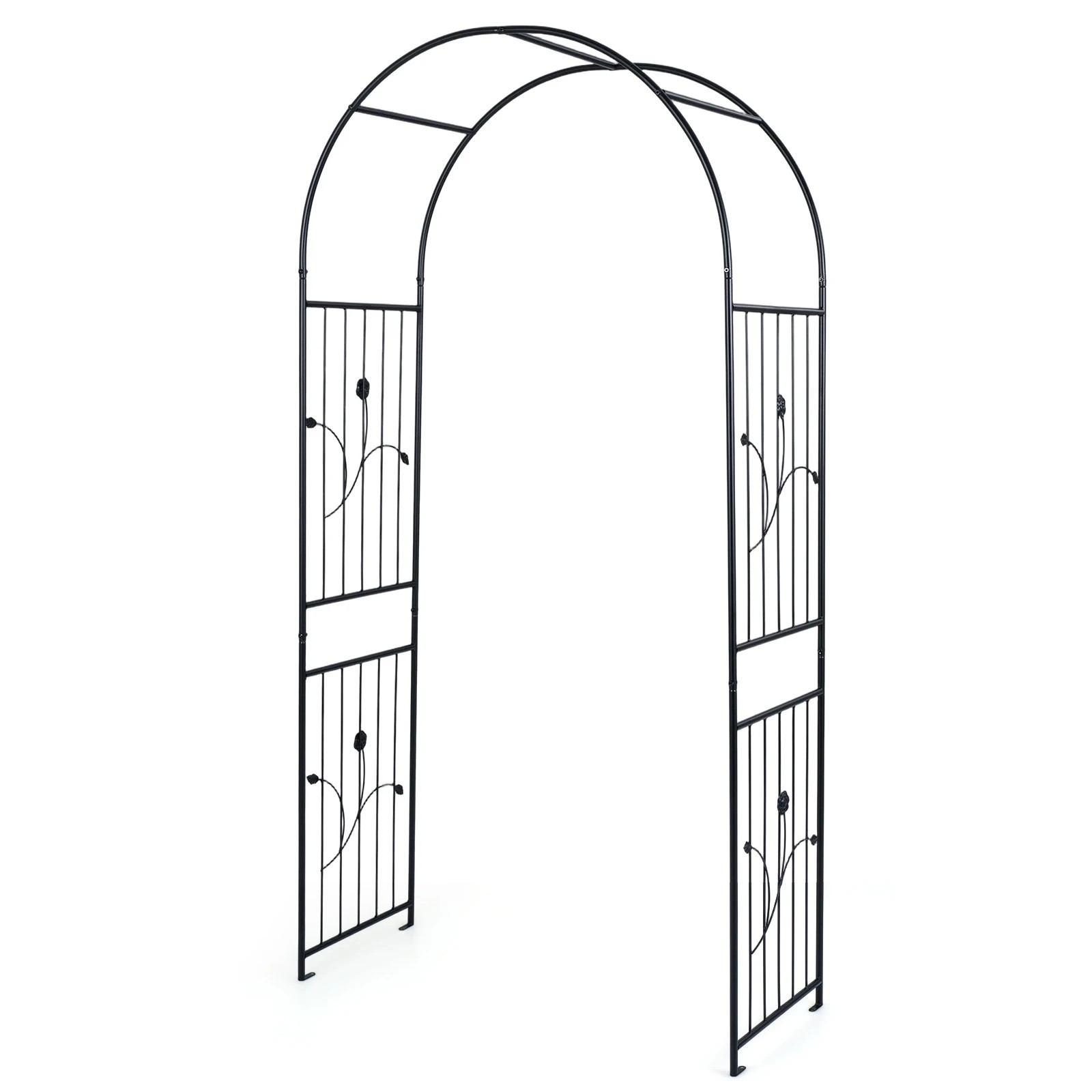 1 Costway Garden Arch 220cm Tall Metal Arbor Trellis Archway Outdoor Decorative Pergola Arch, 1 of 1