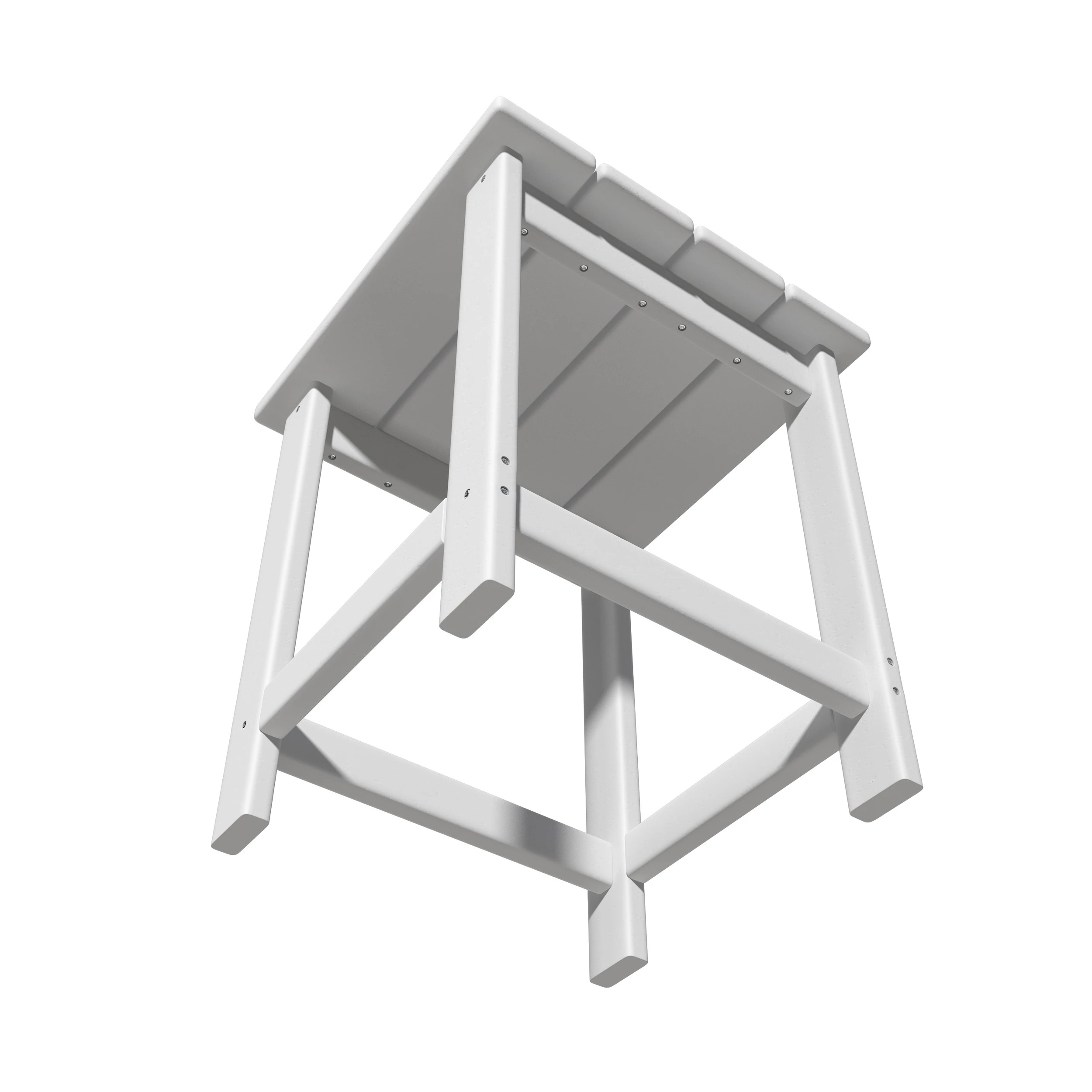 6 EHOMMATE Outdoor HDPE Square Side Table - White - White, 6 of 8