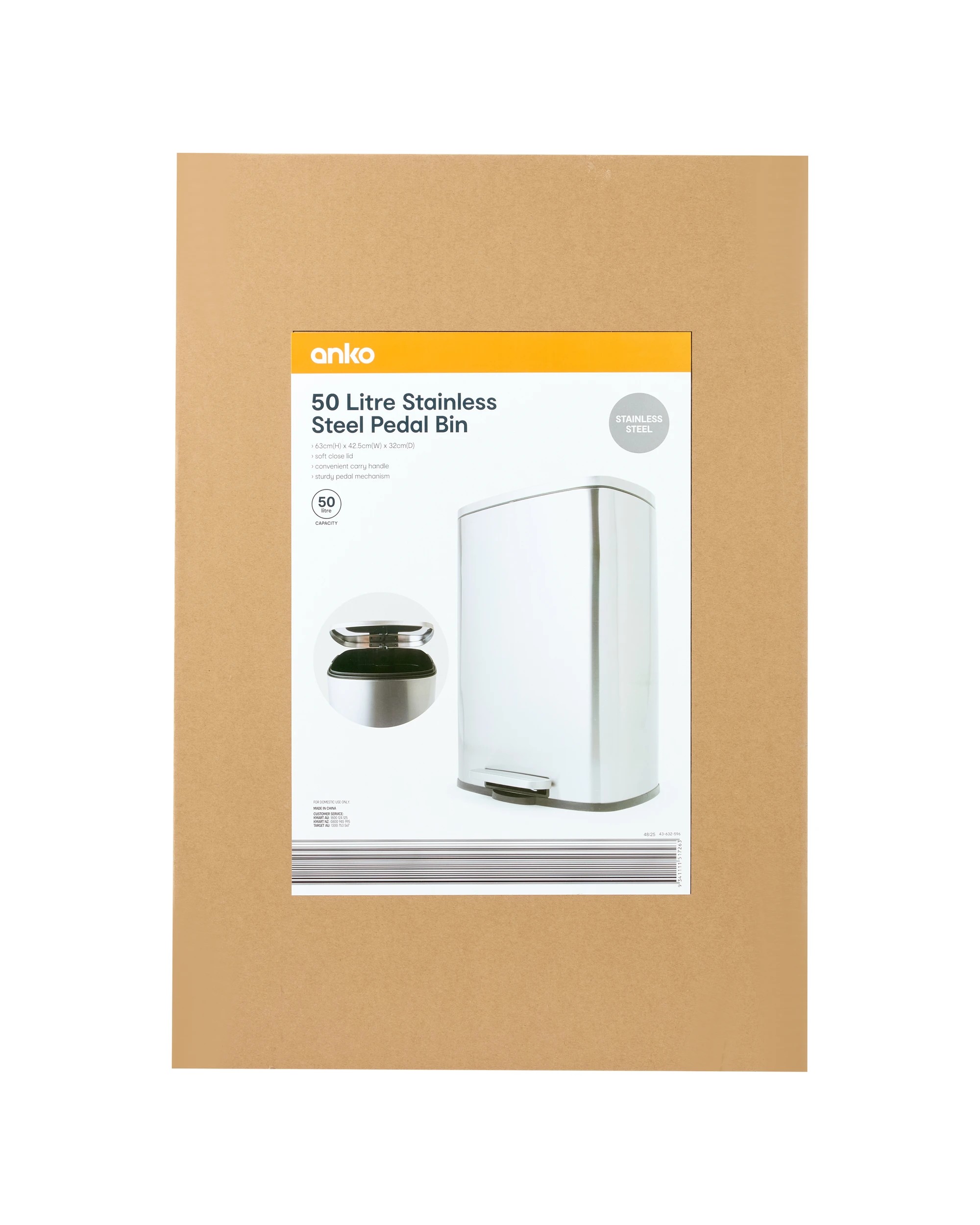 8 50 litres Stainless Steel Pedal Bin, 8 of 8