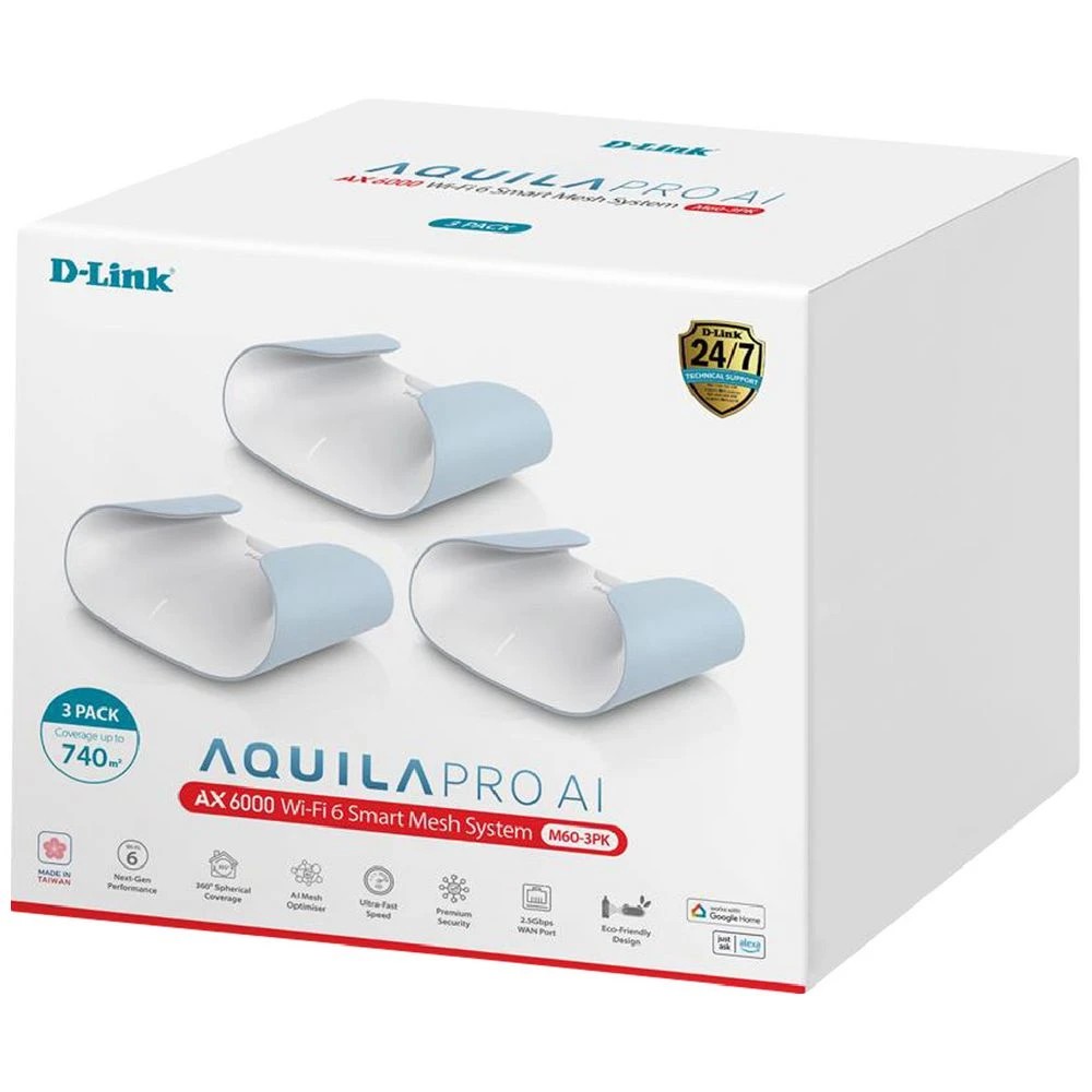 8 D-Link M60 AX6000 Mesh WiFi System 3 Pack, 8 of 8