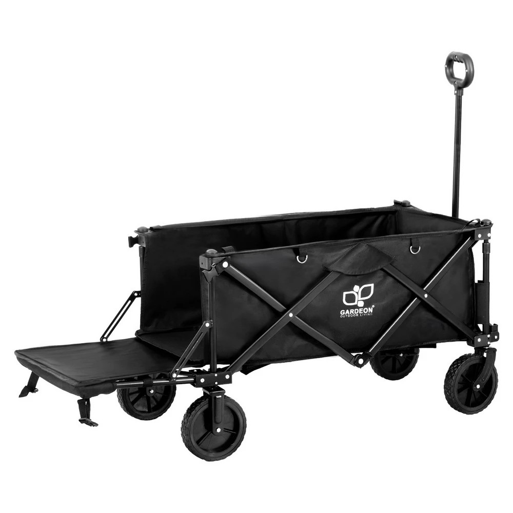 1 Gardeon Garden Cart with Opening Rear - Black, 1 of 5