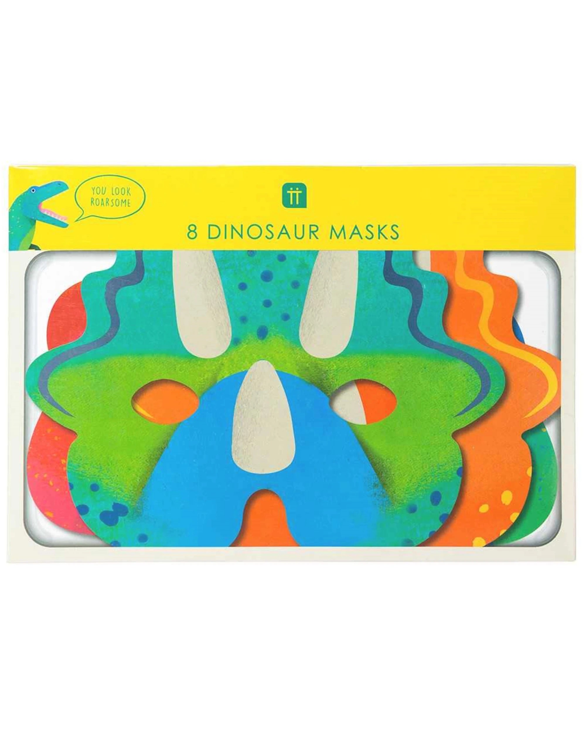2 Talking Tables Party Dinosaur Masks Pack of 8, 2 of 3