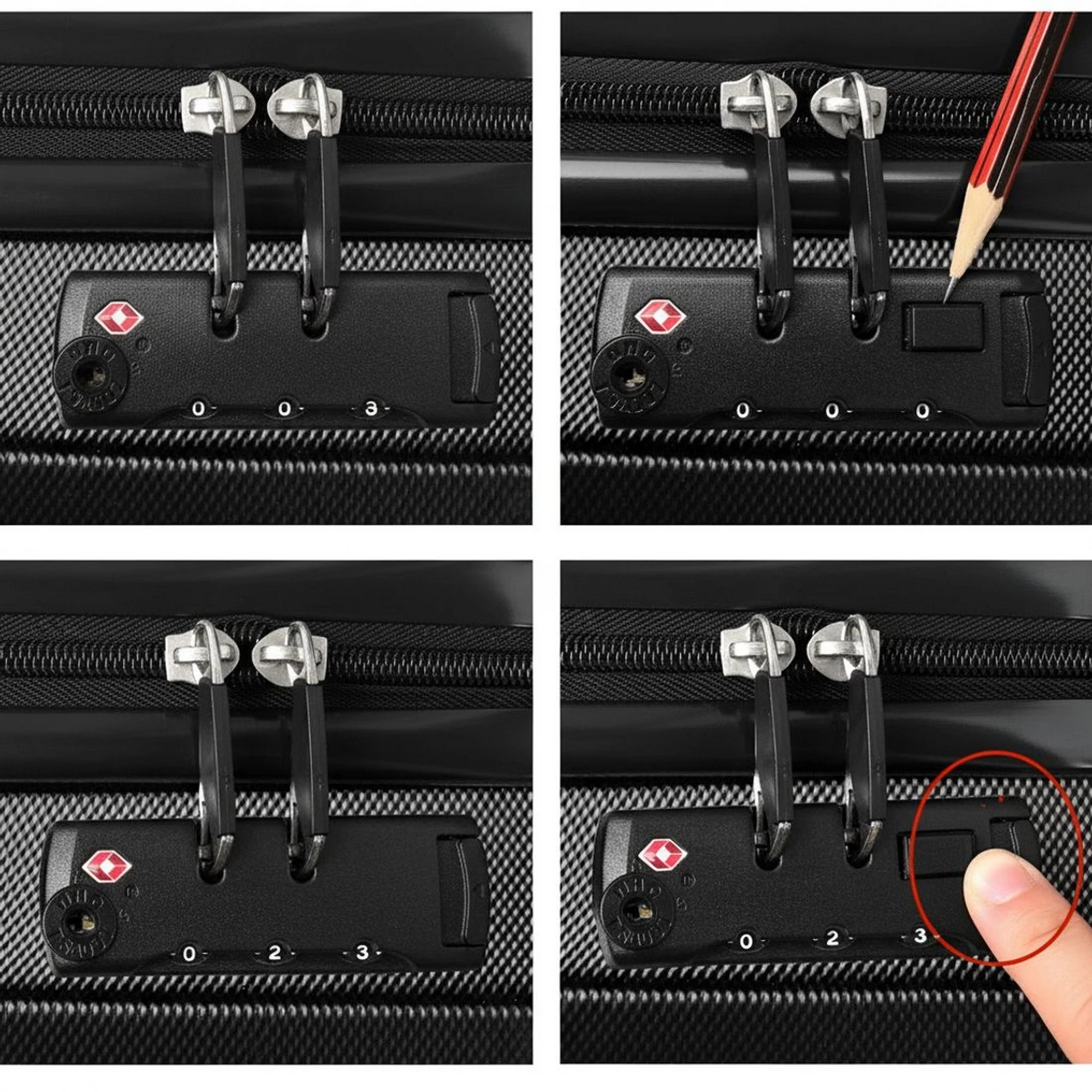 5 Wanderlite 2pc Luggage Trolley Set Suitcase Travel TSA Carry On Hard Case - Black, 5 of 5