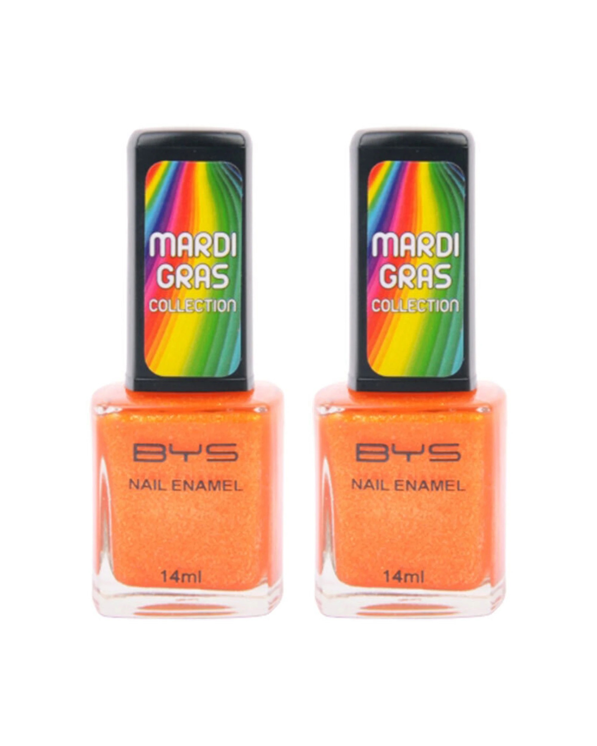 1 BYS 2PK BYS Mardi Gras Fabulous Fiesta Nail Polish Twin Pack Long Wearing 14ml - Orange, 1 of 1