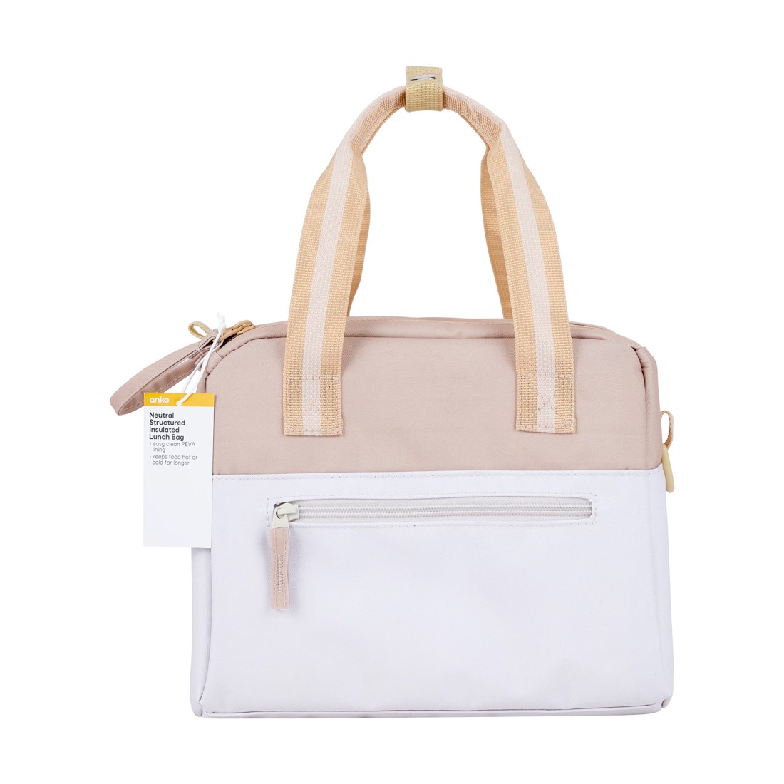 3 Neutral Structured Insulated Lunch Bag, 3 of 6