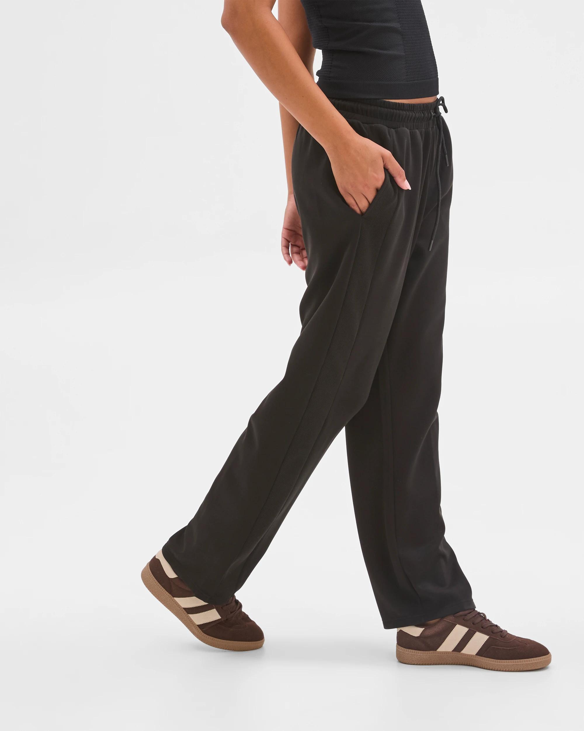 2 Target Active Movement Wide Leg Knit Panel Pants BLACK, 2 of 7