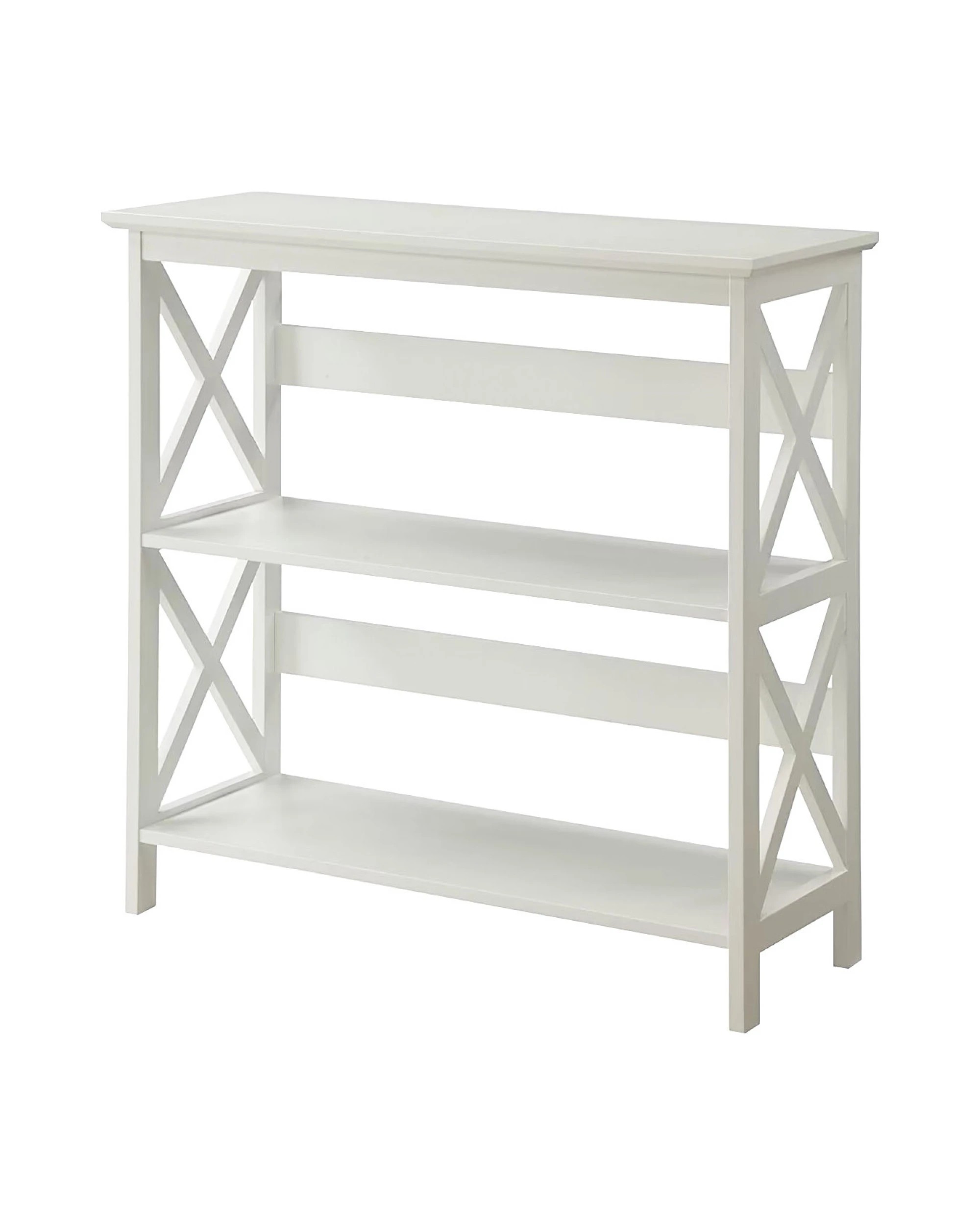 3 Sarantino Lucas 3-tier Bookshelf Display Rack In White, 3 of 10