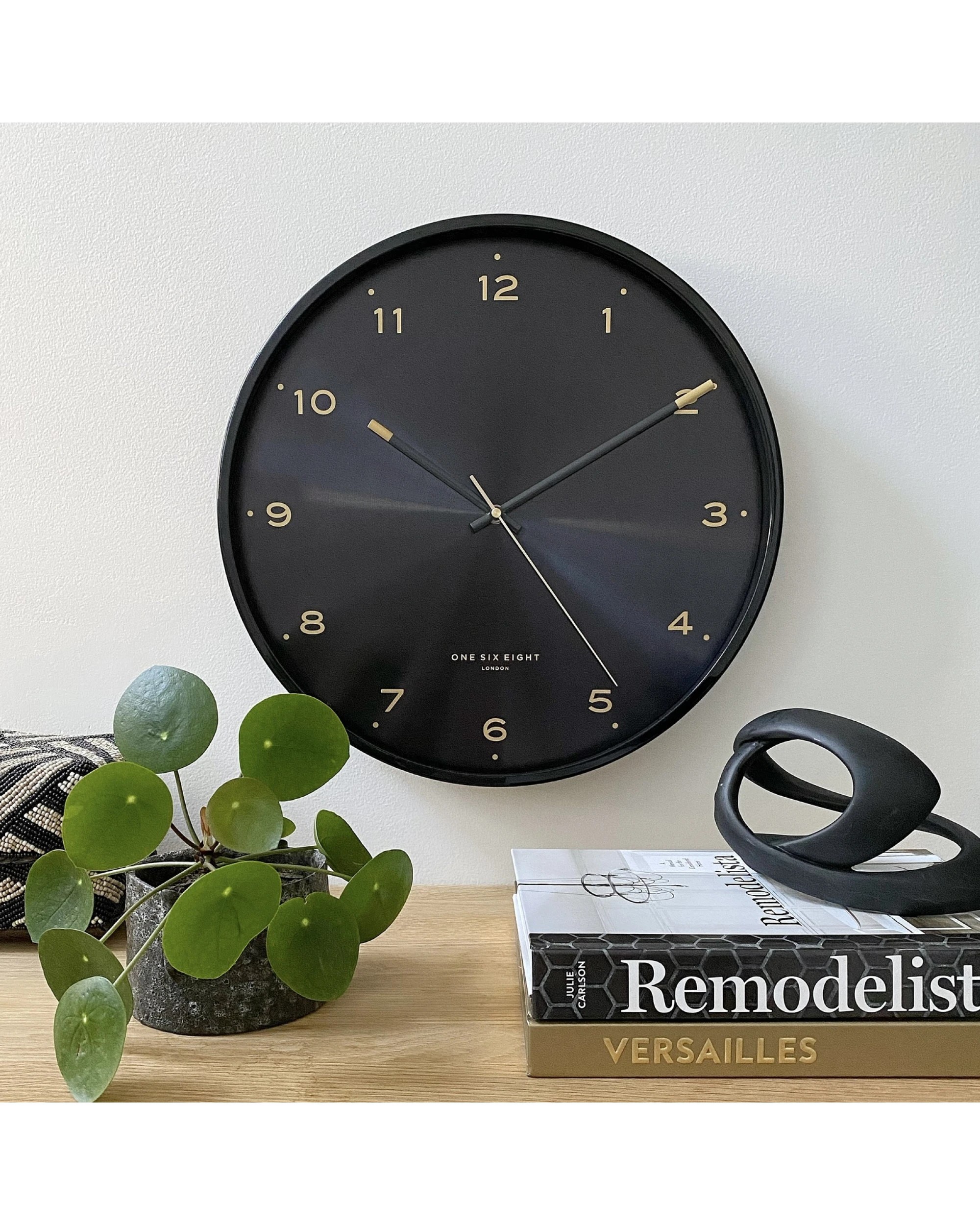 4 One Six Eight London Elsa Silent Wall Clock - 40cm - Black, 4 of 5