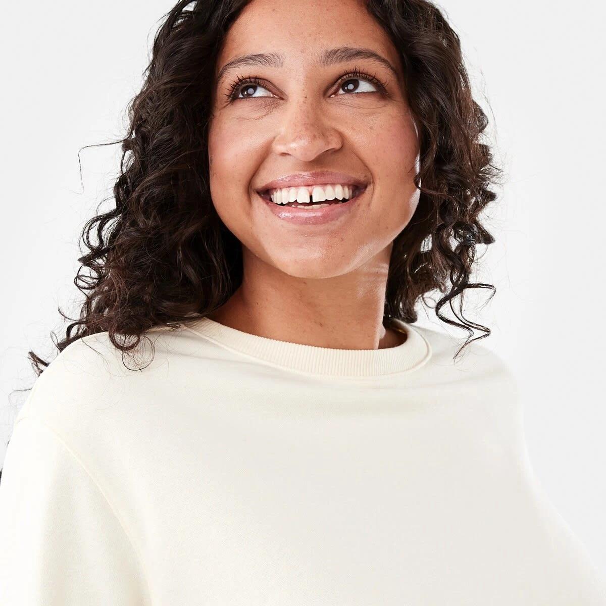 4 Raw Hem Cropped Sweatshirt Soft Lemon, 4 of 6