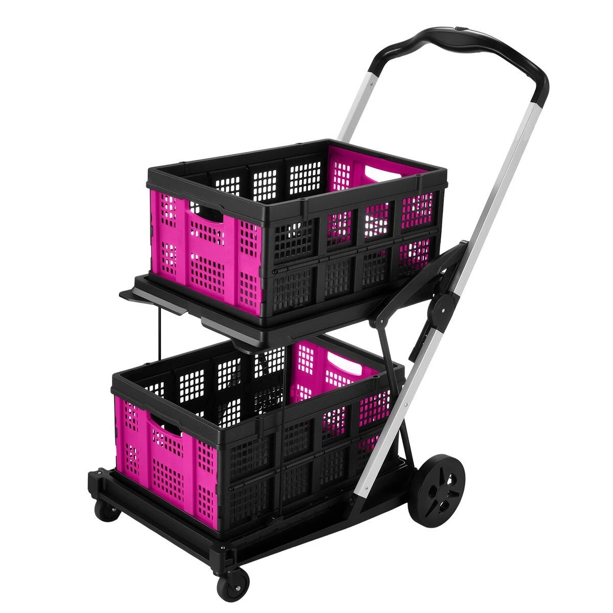 1 AUSWAY Folding Hand Truck Dolly Utility Luggage Cart Shopping Trolley, 1 of 5